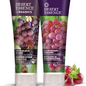 Desert Essence Paquete de champú y acondicionador de uva roja italiana, 8 onzas líquidas, protección para cabello tratado con color, antioxidante, Desert Essence Paquete de champú y acondicionador de uva roja italiana, 8 onzas líquidas, protección para cabello tratado con color, antioxidante,