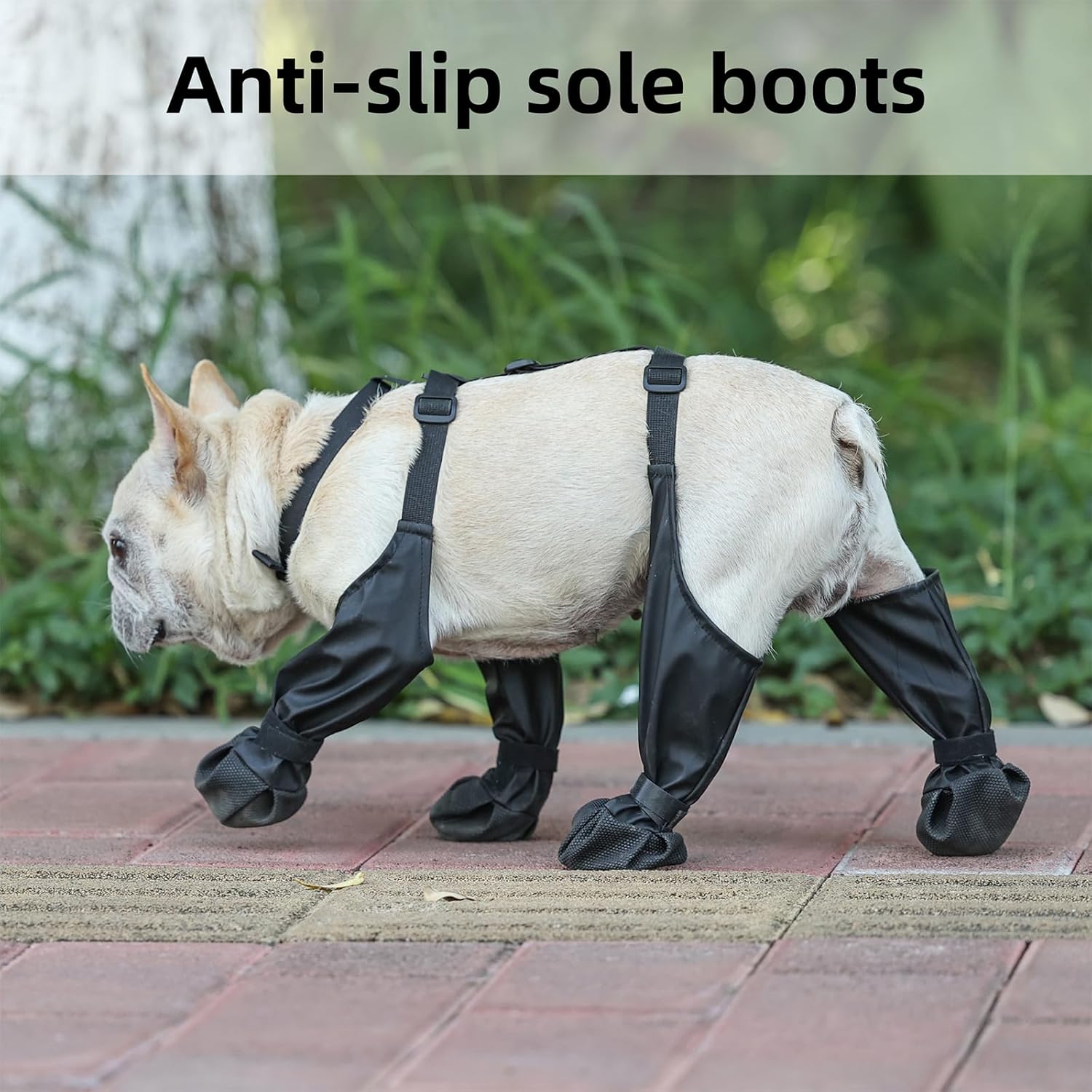 Botas impermeables antideslizantes para perros con suela de goma resistente, protector de patas de mascotas para perros pequeños y medianos, a