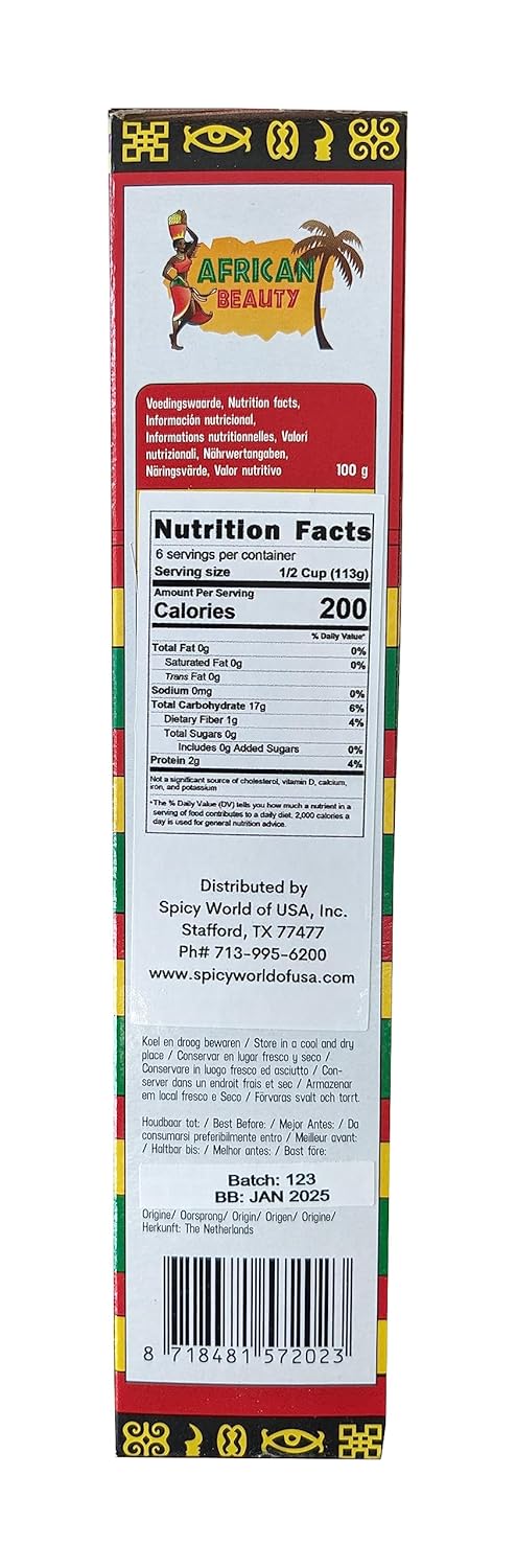 Cocoyam – Mezcla africana de harina de fufu, 24 onzas, auténtica, de calidad prémium con coco real, 100% natural por African Beauty (paquete de 1)