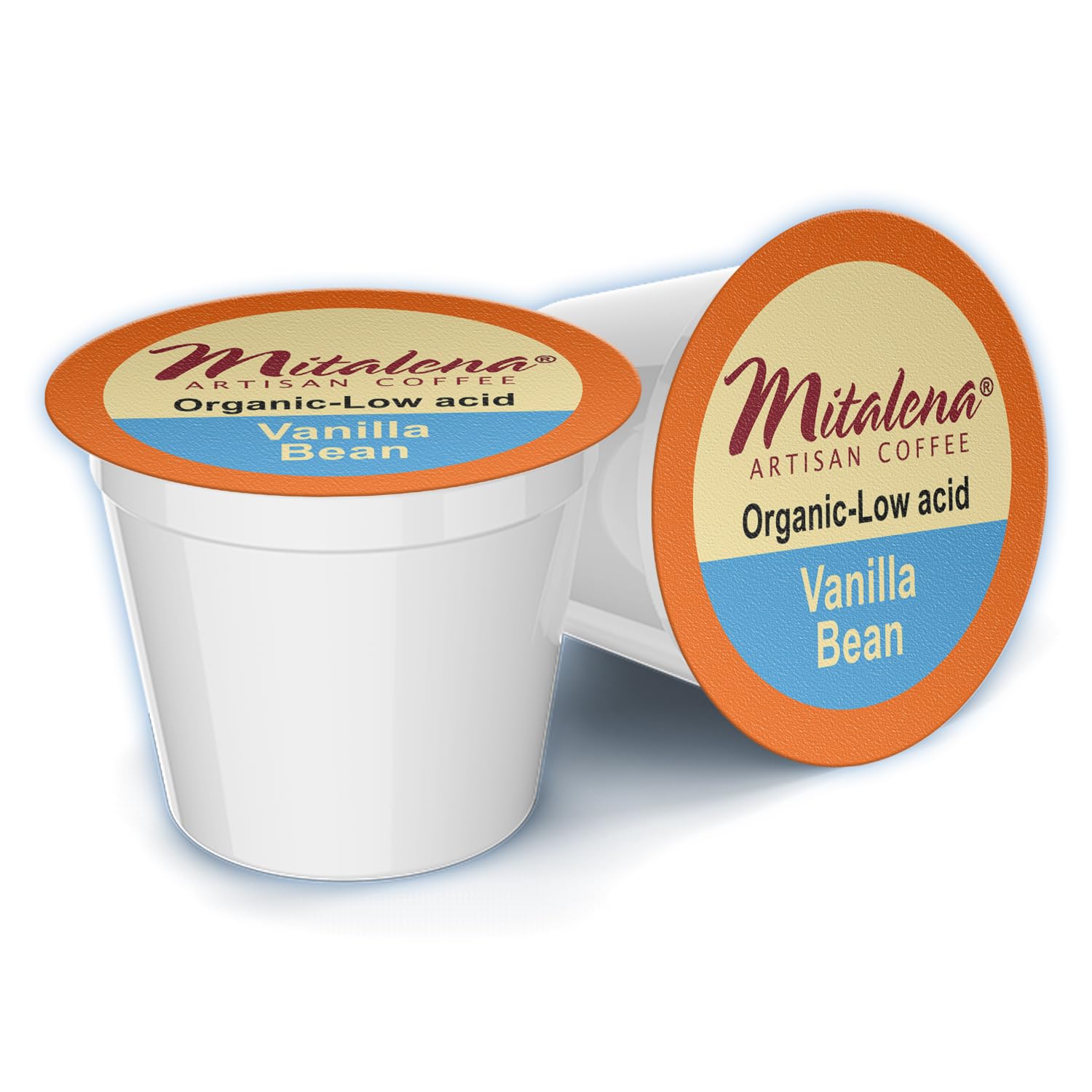 Mitalena Cápsulas de café de vainilla bajas en ácido, café con sabor a tostado medio para cafetera Keurig K-Cup, evita la acidez estomacal y el