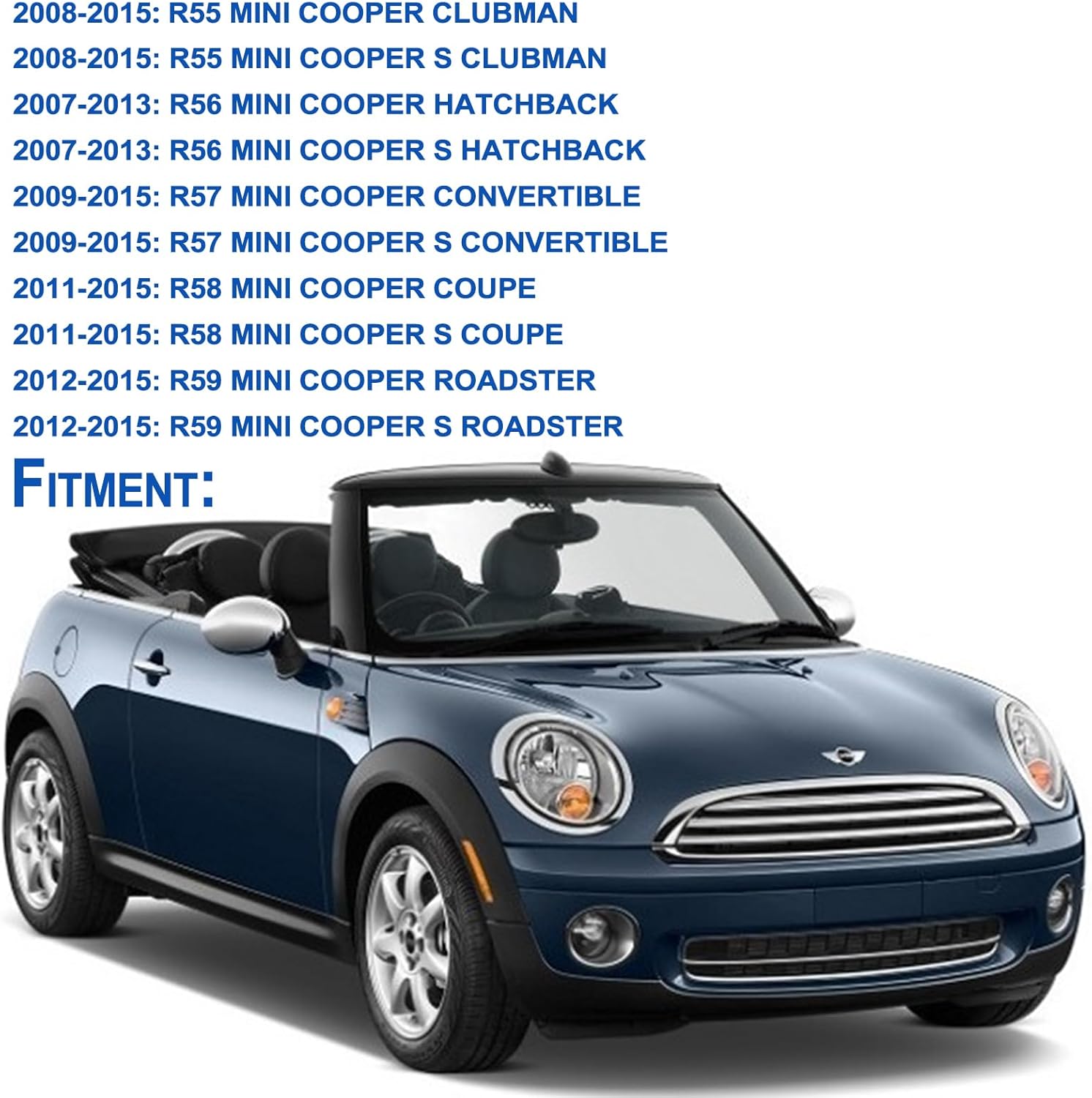 Anillo de ajuste para faros delanteros, bisel para lado del conductor, compatible con Mini Cooper 2007-2015 R55 R56 R57 R58 R59 Reemplaza