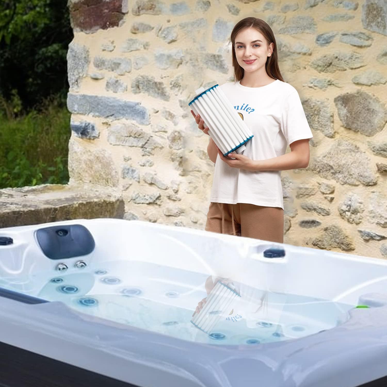 Tapa de tubo vertical de filtro de bañera de hidromasaje de 3-12 pulgadas compatible con balnearios Watkins Hot Springs (1, blanco)