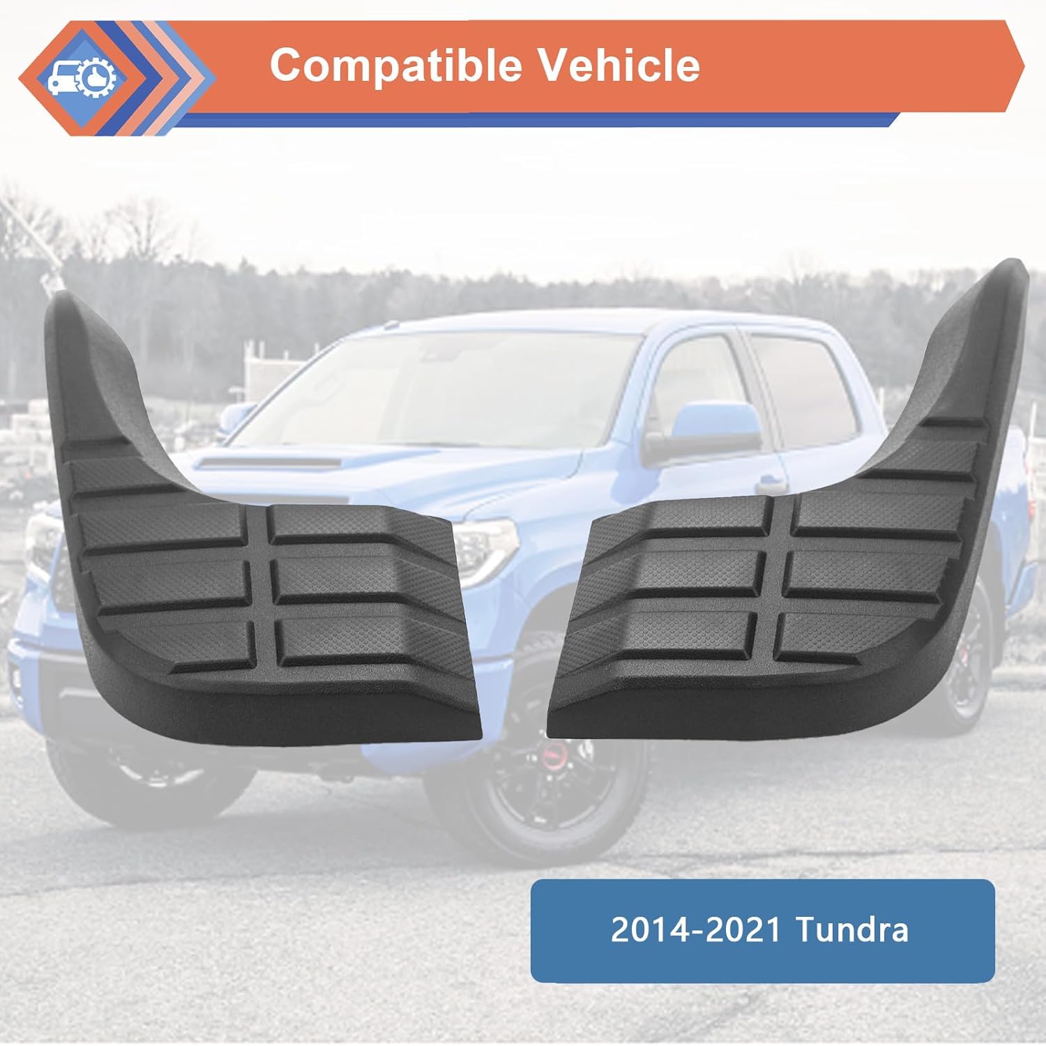ZONFANT Protector de parachoques trasero, lado del pasajero y lado del conductor, compatible con Tundra 2014-2021 4.0L 4.6L 5.7L, repuesto