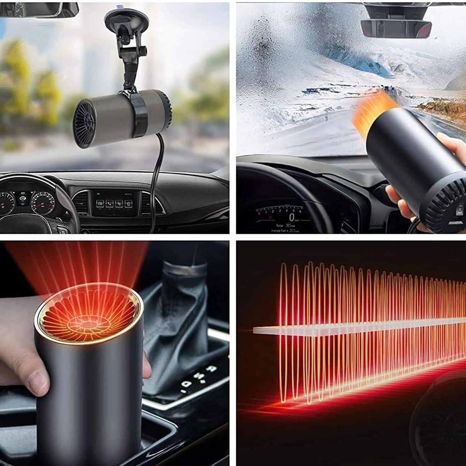 Calentador y descongelador portátil de automóvil de 12 V y 150 W, desempañador y descongelador de parabrisas de automóvil, calentador de automóvil