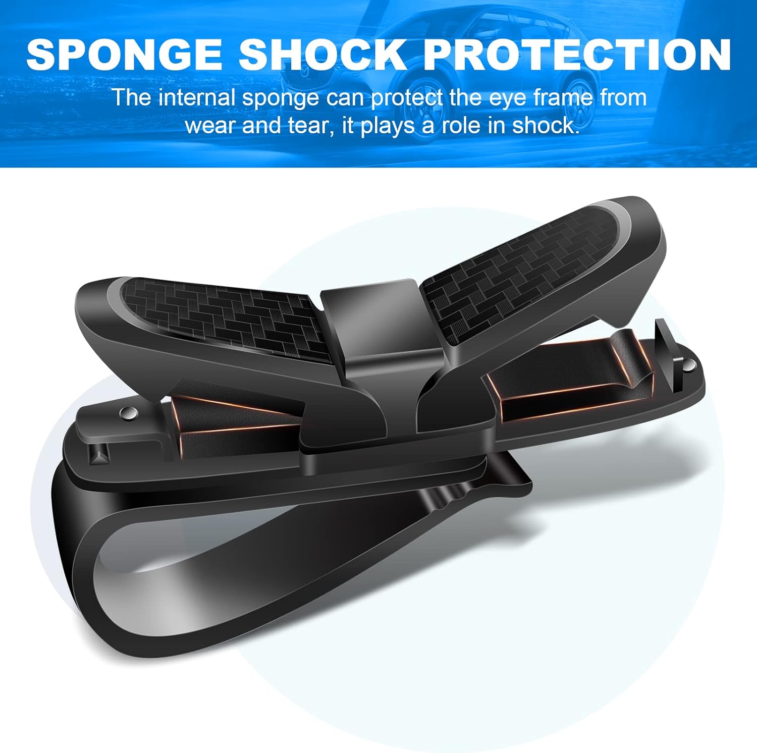 2 soportes para lentes de sol para visera solar de automóvil, soporte universal para lentes de sol de automóvil, soporte para anteojos con clip para