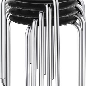 Yaheetech Taburetes apilables de plástico, sillas de taburete de aula, asientos flexibles de 17.3 pulgadas de altura, parte superior redonda Yaheetech Taburetes apilables de plástico, sillas de taburete de aula, asientos flexibles de 17.3 pulgadas de altura, parte superior redonda