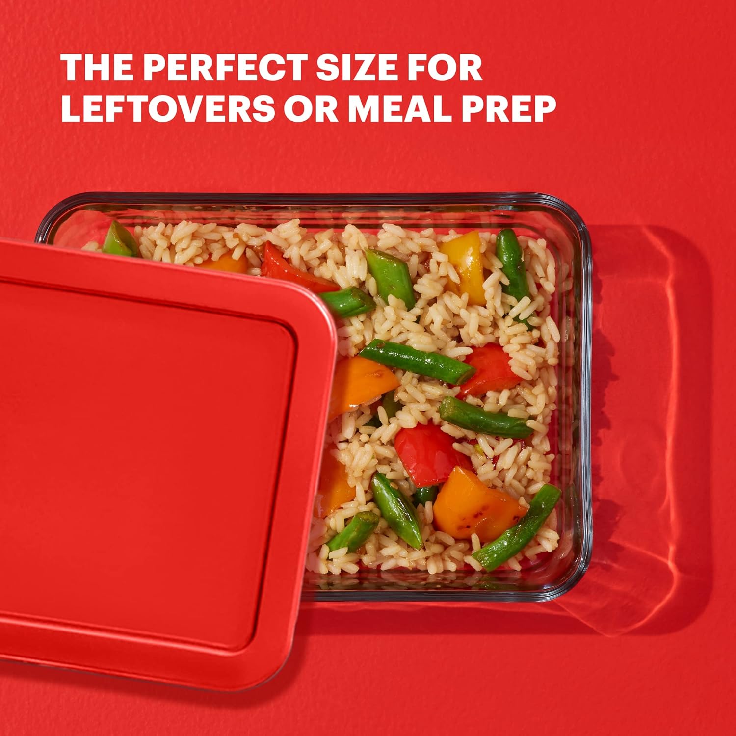 Pyrex Simply Store Recipiente de vidrio para almacenamiento de alimentos, tapas de plástico no tóxico sin BPA, apto para congelador, lavavajillas y