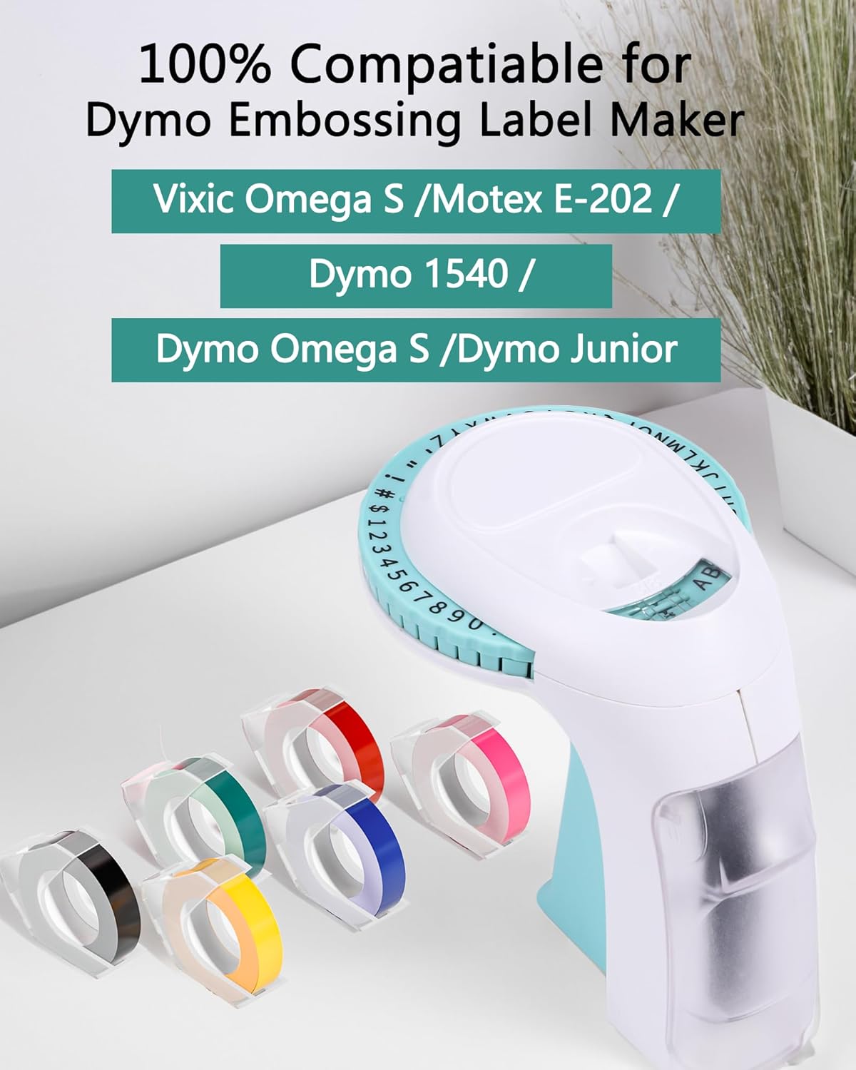 Paquete de 10 cintas autoadhesivas para etiquetas en relieve Dymo Xpress 1540 1550 1570 Office Mate II 12965 DYM12966 etiquetas en relieve, 38