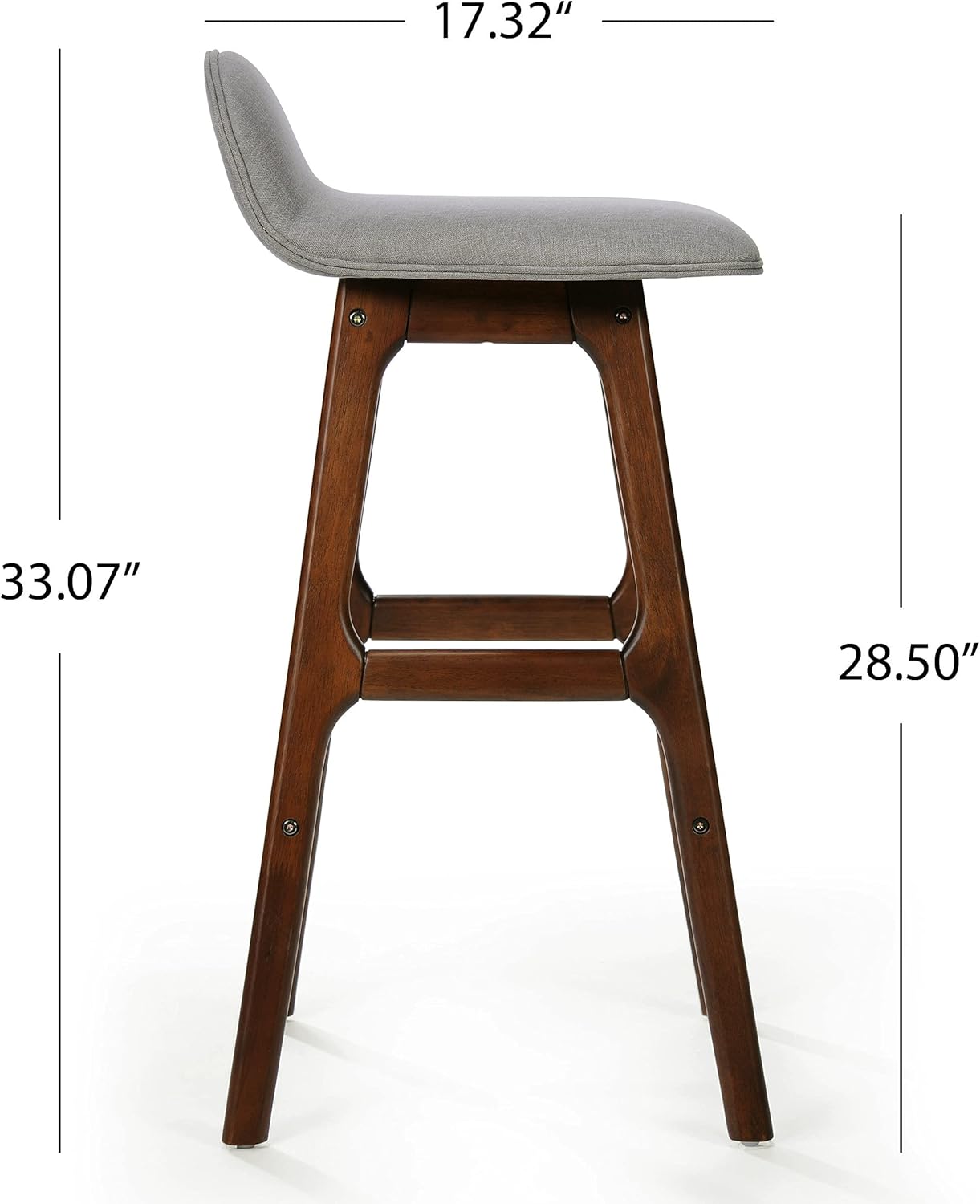 Christopher Knight Home Taburetes de bar de tela Anatoli, juego de 2 piezas, gris claro
