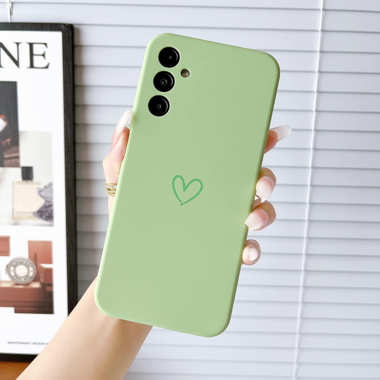 Jmltech Funda protectora de silicona para Samsung Galaxy A14 5G, color menta Slim Fit a prueba de golpes para teléfono de mujer