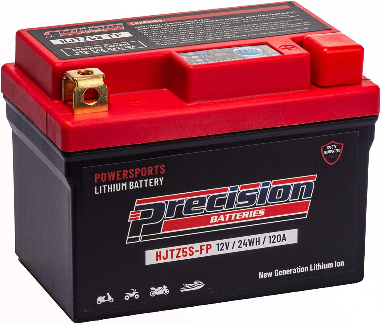 Precision HJTZ5S-FP Reemplazo de batería de iones de litio para Extreme XTAX4L-BS 12 voltios 24 WH 120 CCA