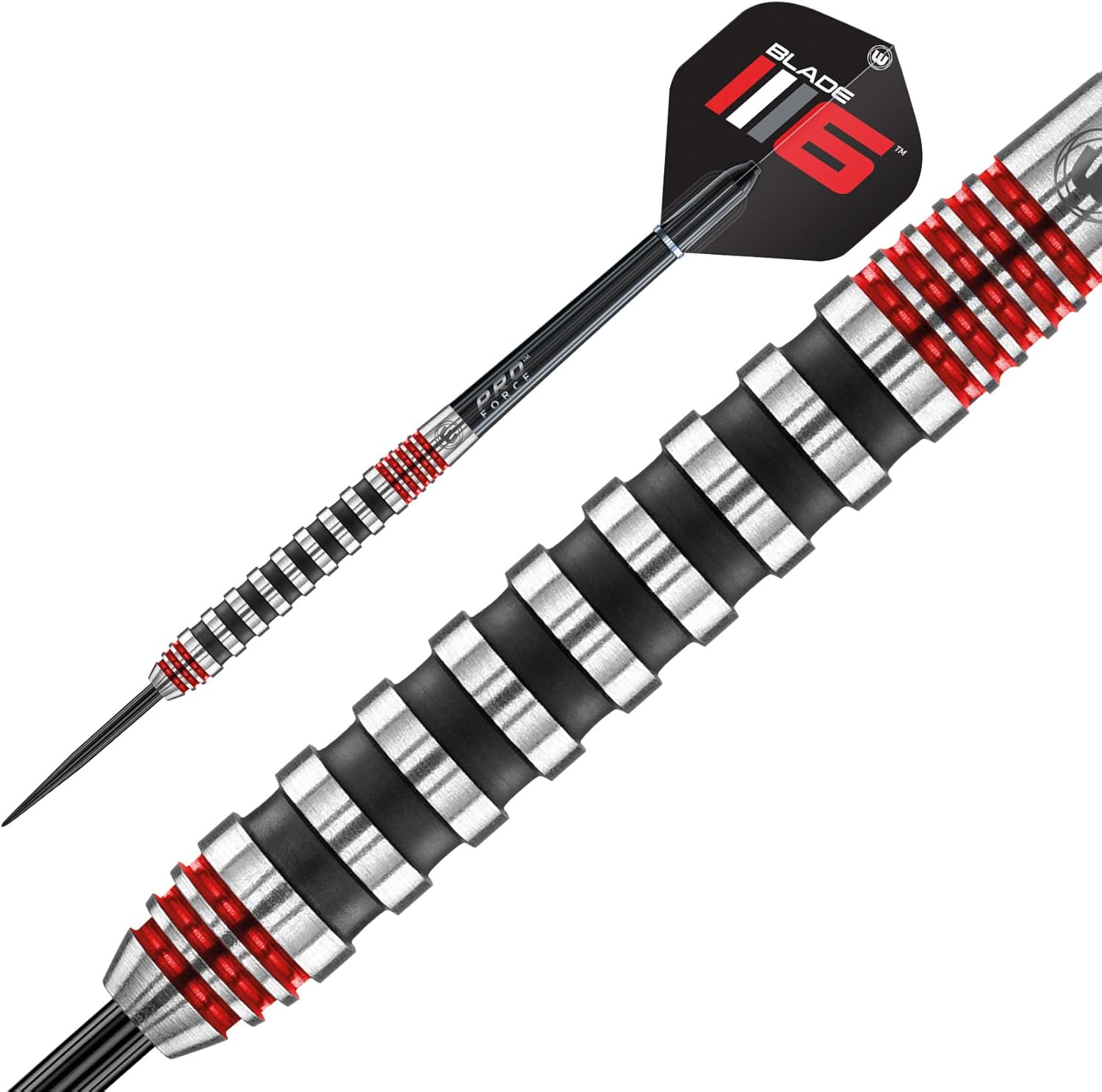 Winmau Advance 500 Series – Juego de dardos de punta de acero rojo de 0.85oz