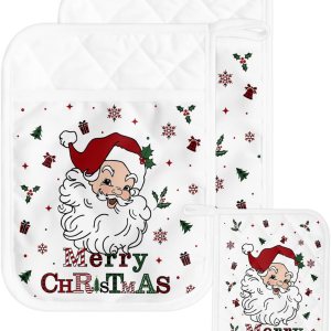 Merry Christmas 2Pcs Pot Holders for Kitchen,Non Slip & Heat Insulation Terry Cloth Potholder Set with Pocket,Thick Hot Pad Oven Mitts Trivet Merry Christmas 2Pcs Pot Holders for Kitchen,Non Slip & Heat Insulation Terry Cloth Potholder Set with Pocket,Thick Hot Pad Oven Mitts Trivet