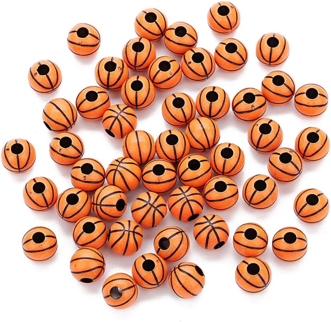 EXCEART 200 cuentas de baloncesto pulseras de fútbol, collares de amistad, medallón, collar, joyería, adorno de béisbol, cuentas de bricolaje,