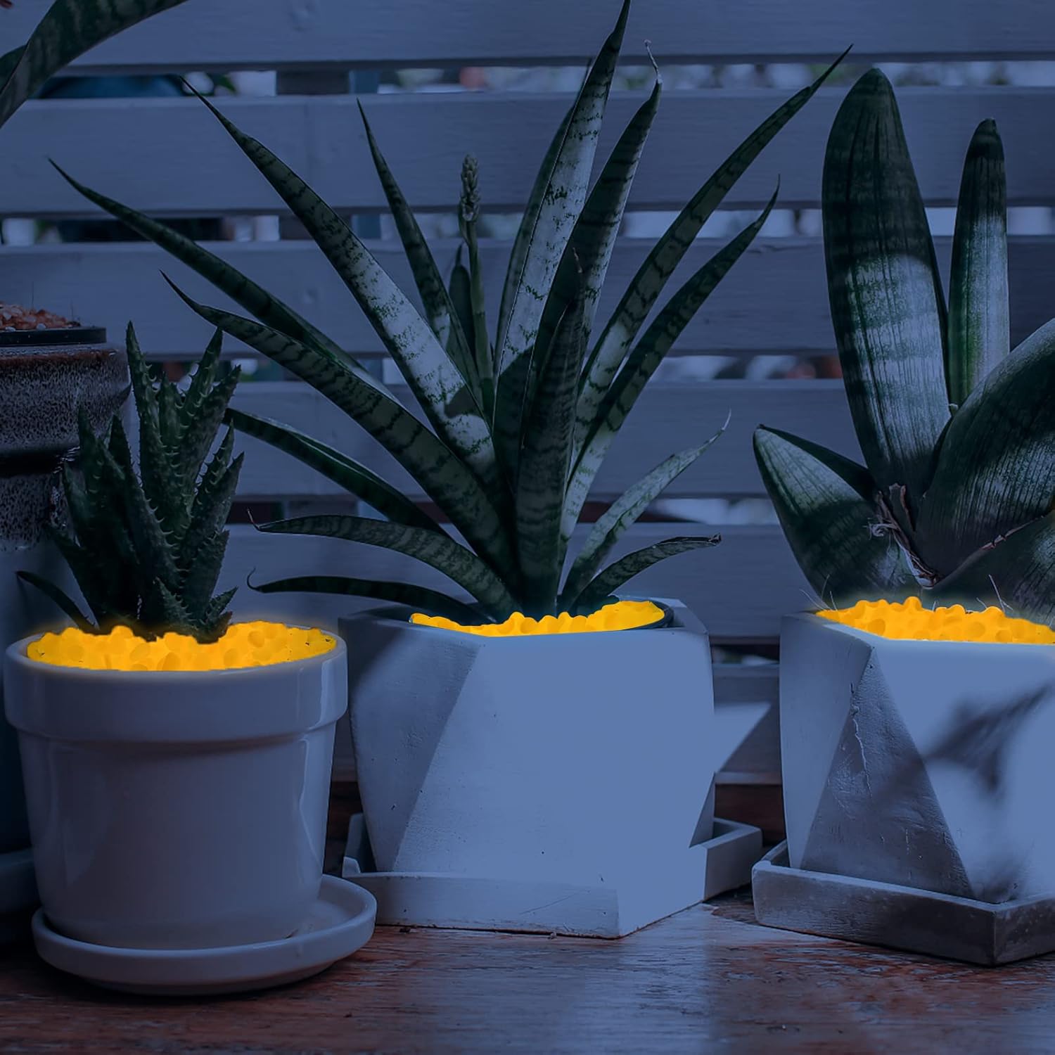 1000 piedras brillantes que brillan en la oscuridad, piedras decorativas para exteriores, pequeños guijarros luminosos, decoraciones al aire libre