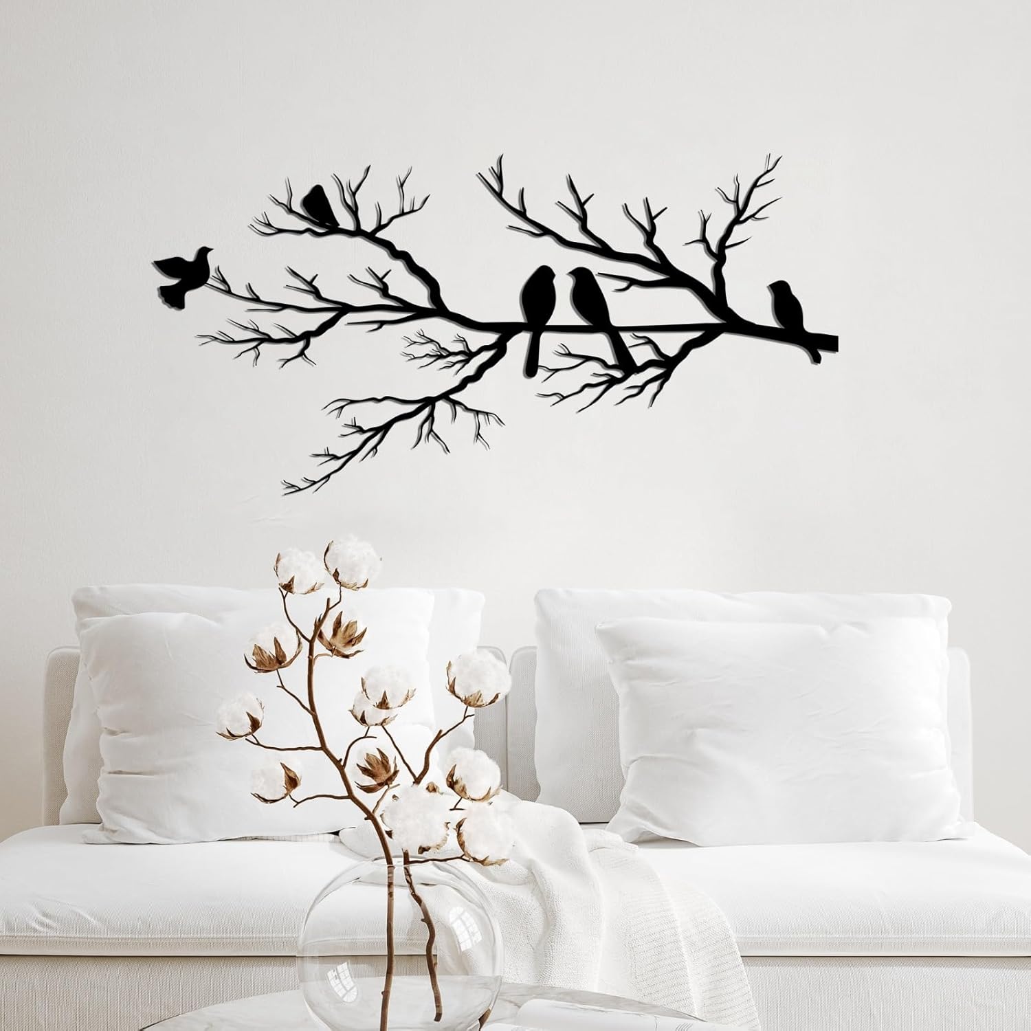 seemy Decoración de pared de arte metálico, decoración de pared de metal, decoración de pared negra, decoración de pared de metal para sala de
