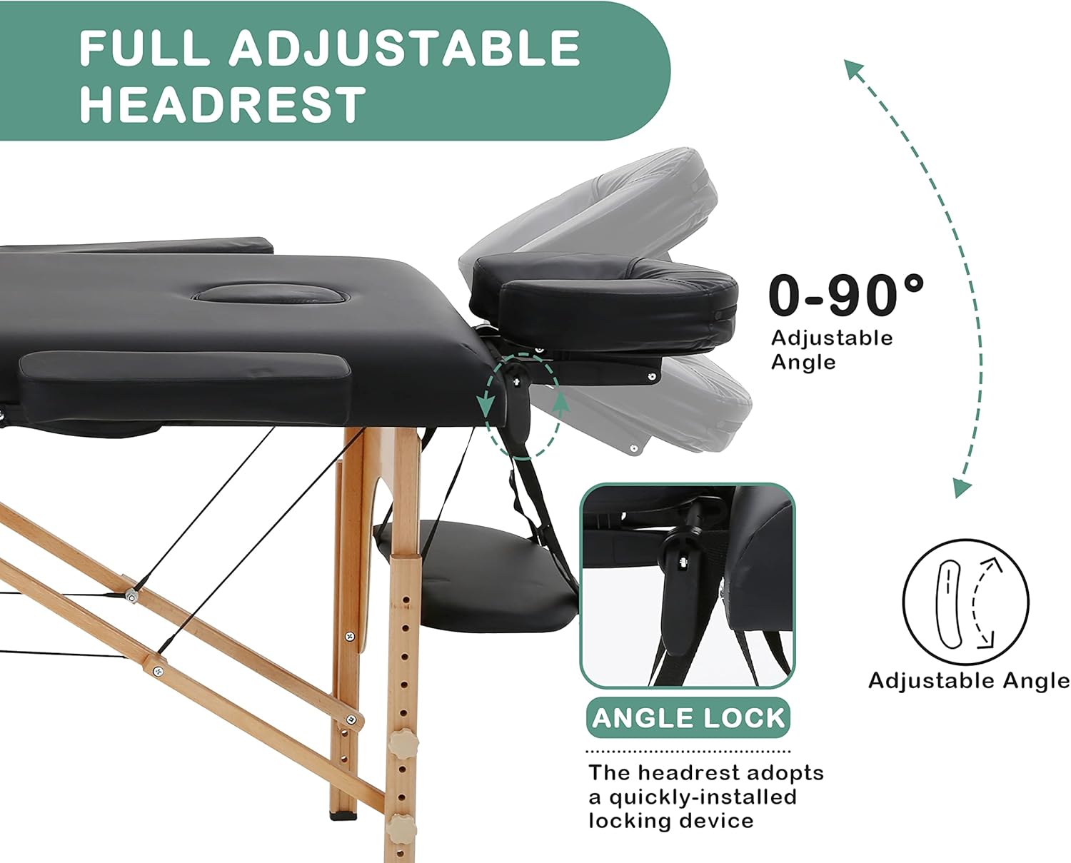 Mesa de masaje portátil, mesa de masaje plegable con funda de transporte, altura ajustable para cama de pestañas, mesas de masaje portátiles para