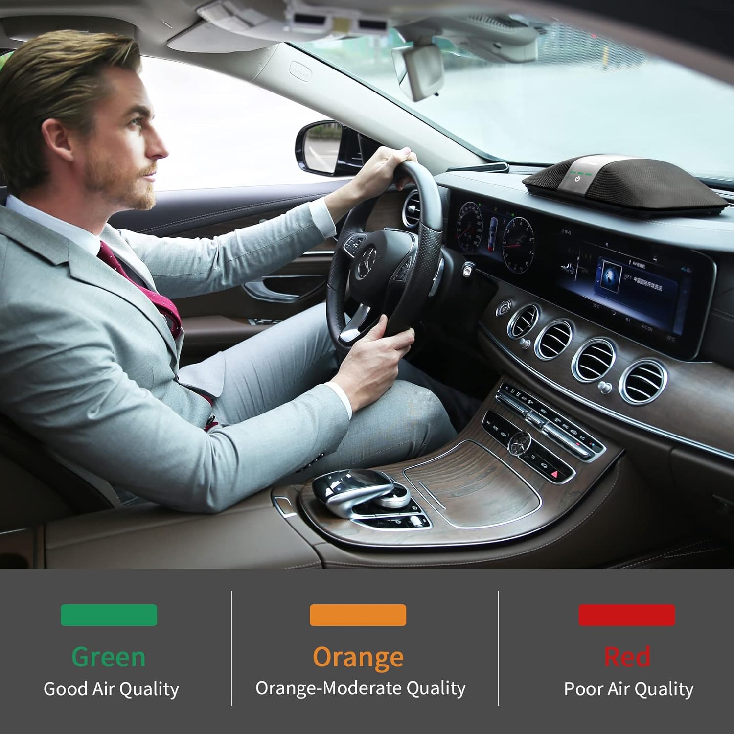 Purificador de aire para automóvil con filtro HEPA verdadero H13 purificador de aire portátil para automóviles para humos de escape, COV, humo,