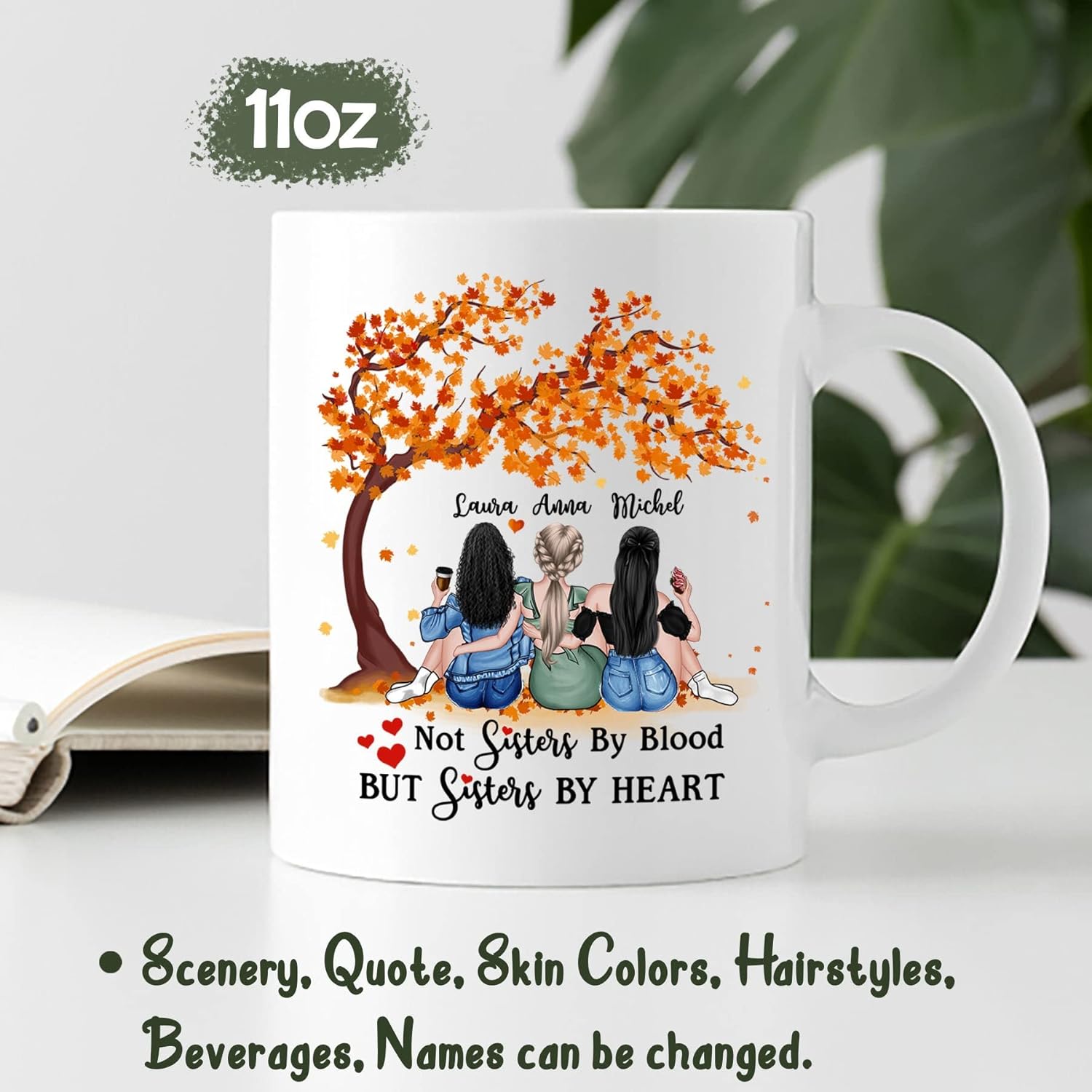 Taza de café personalizada para regalo de mejor amiga para mujeres con nombres, taza de café de amistad personalizada para mejores amigas, mejores