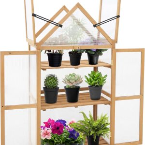 EAGLE PEAK Invernadero de marco frío para jardín con estante ajustable, 27 x 16 x 52 pulgadas, uso en interiores y exteriores, marco de madera con EAGLE PEAK Invernadero de marco frío para jardín con estante ajustable, 27 x 16 x 52 pulgadas, uso en interiores y exteriores, marco de madera con