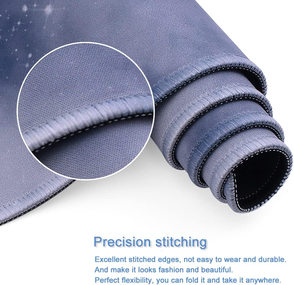 Alfombrilla grande de mouse para juegos de 11.8 x 23.6 pulgadas con borde cosido, base de goma antideslizante, lavable, resistente para computadoras