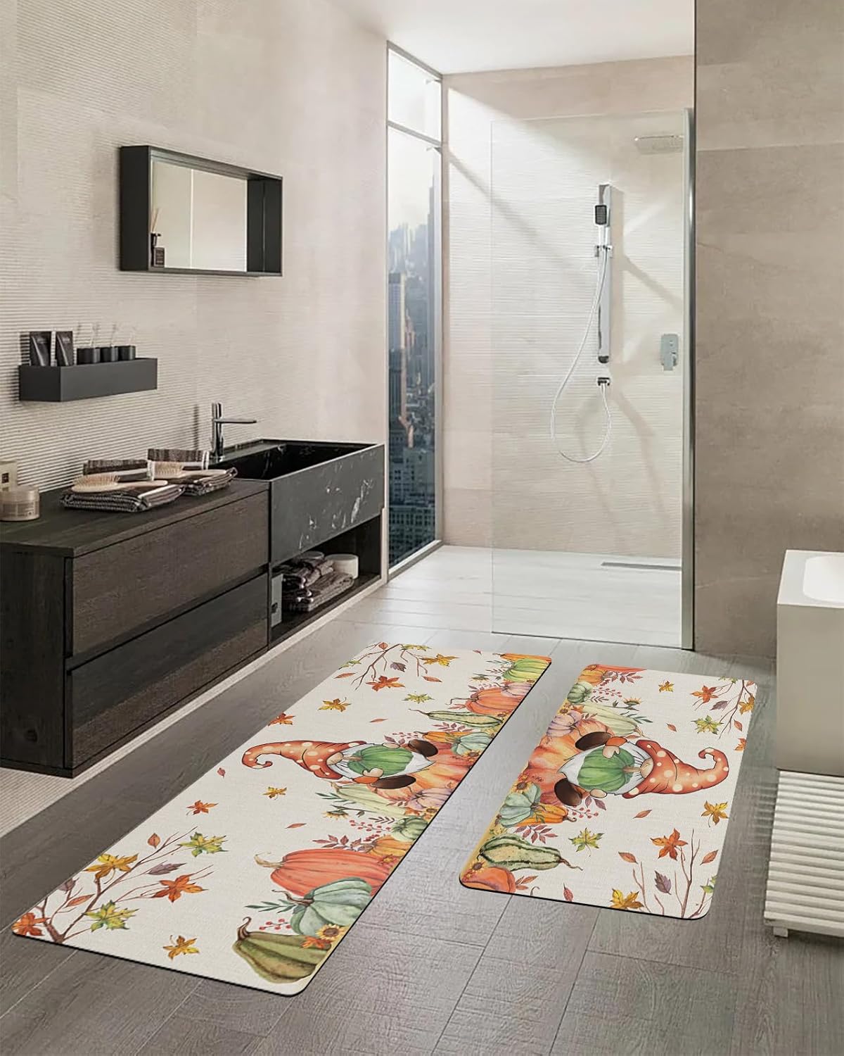 Tapete de baño para tina, antideslizante, de secado rápido y absorbente, de tierra de diatomeas, tapete de cocina, tapete de Acción de Gracias,