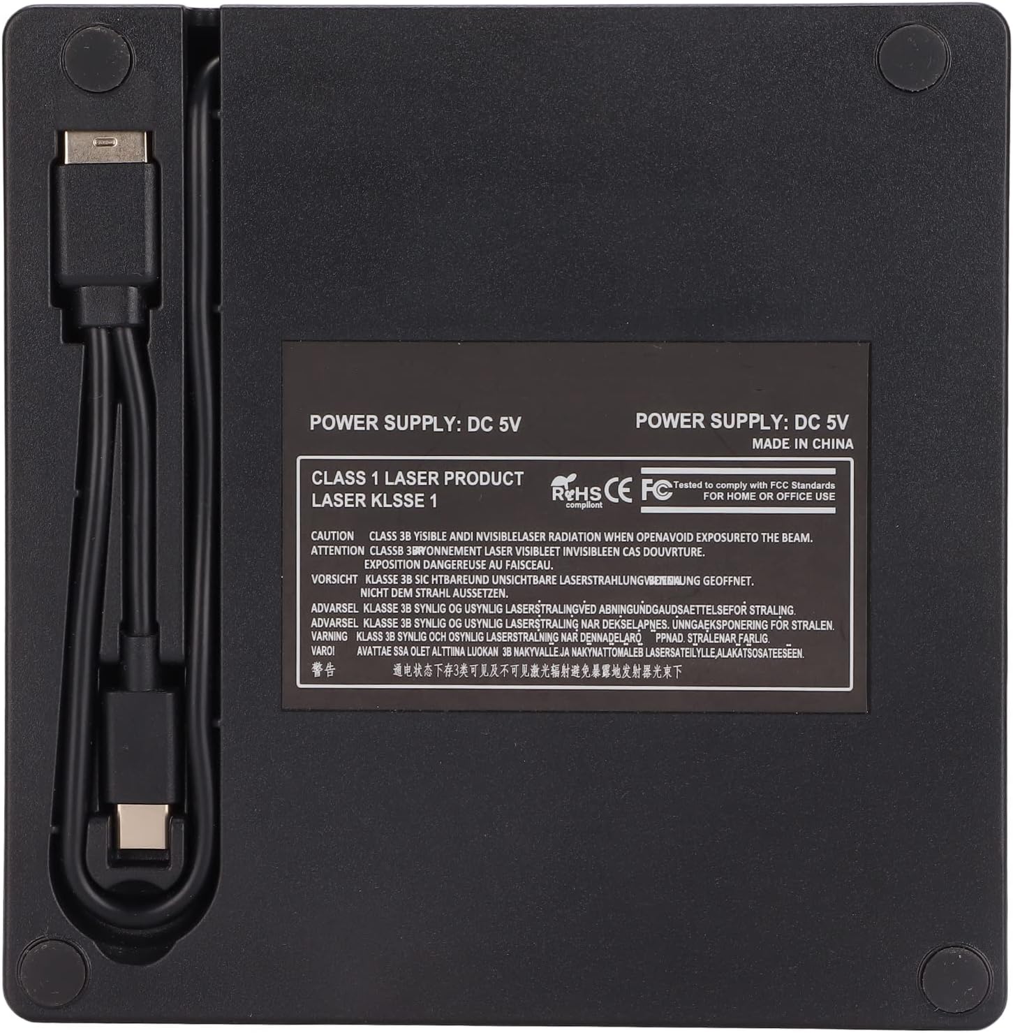 Unidad de DVD externa, USB 3.0 portátil SATA DVD RW controlador adecuado para 0.500 in0.374 in, hasta 5Gbps transmisión de datos, para