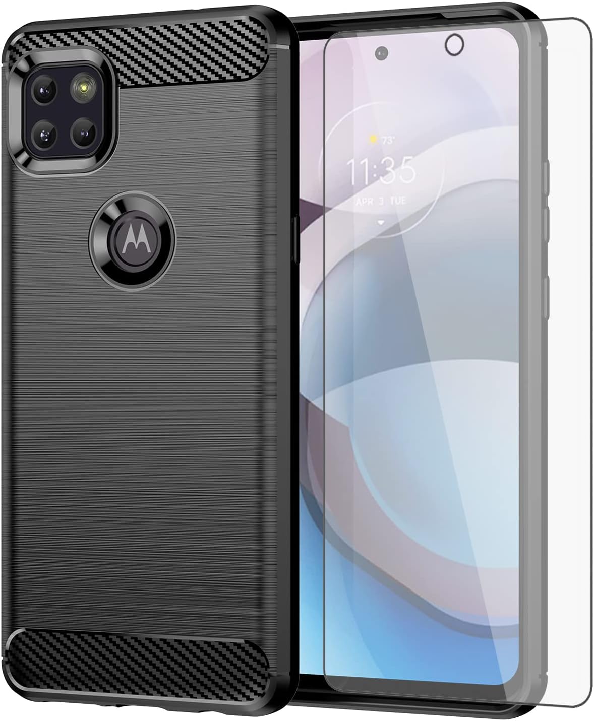 Asuwish Funda de teléfono para Moto One 5G AceMotorola G G5 2021 con protector de pantalla y delgada y suave TPU celular protectora MotoOne 1 One5G