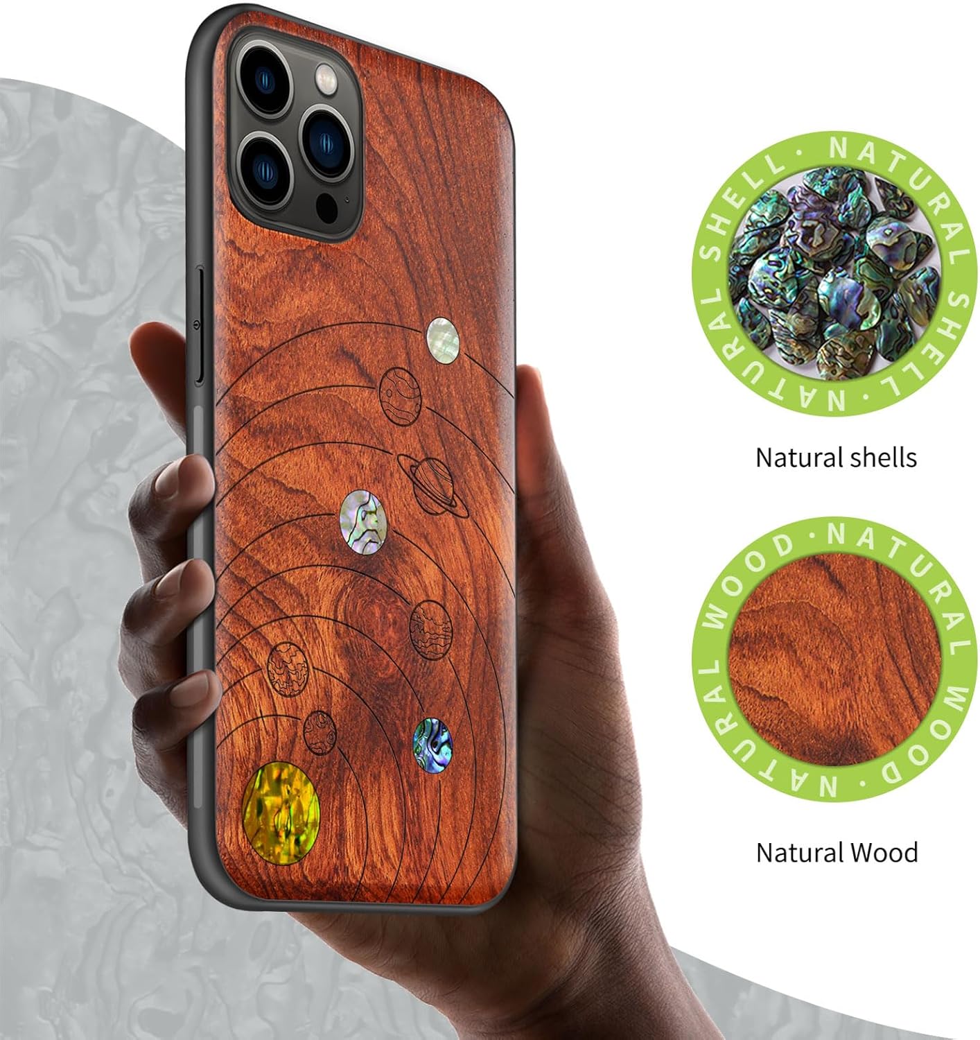 Carveit 11 Pro Max – Funda protectora de madera de diseñador para iPhone 11 Pro Max (grabado de madera e incrustaciones de carcasa) compatible con