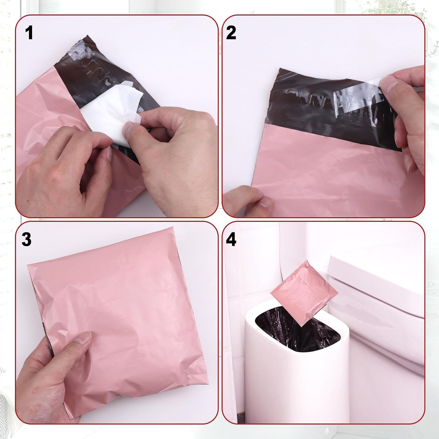 Bolsa de eliminación de servilletas sanitarias, bolsa de eliminación personal para mujer, bolsa de protección de privacidad con autosellado, bolsa