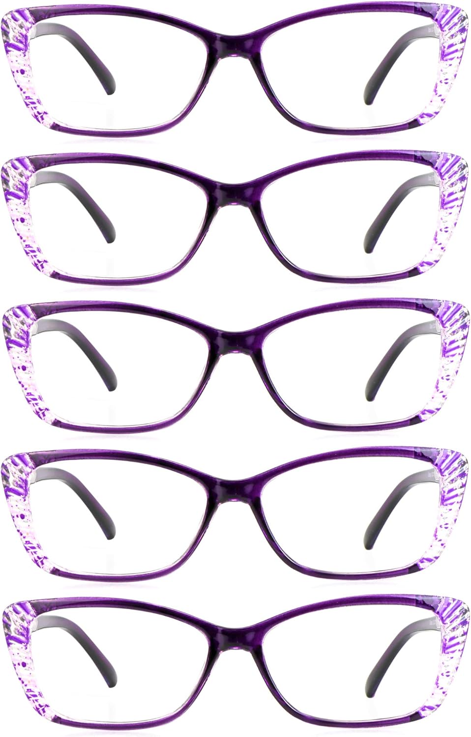 LifeArt 4 Pairs Reading Glasses, Blue Light Blocking Glasses, Computer Glasses Women Men, Fashion Rectangle Eyewear Frame