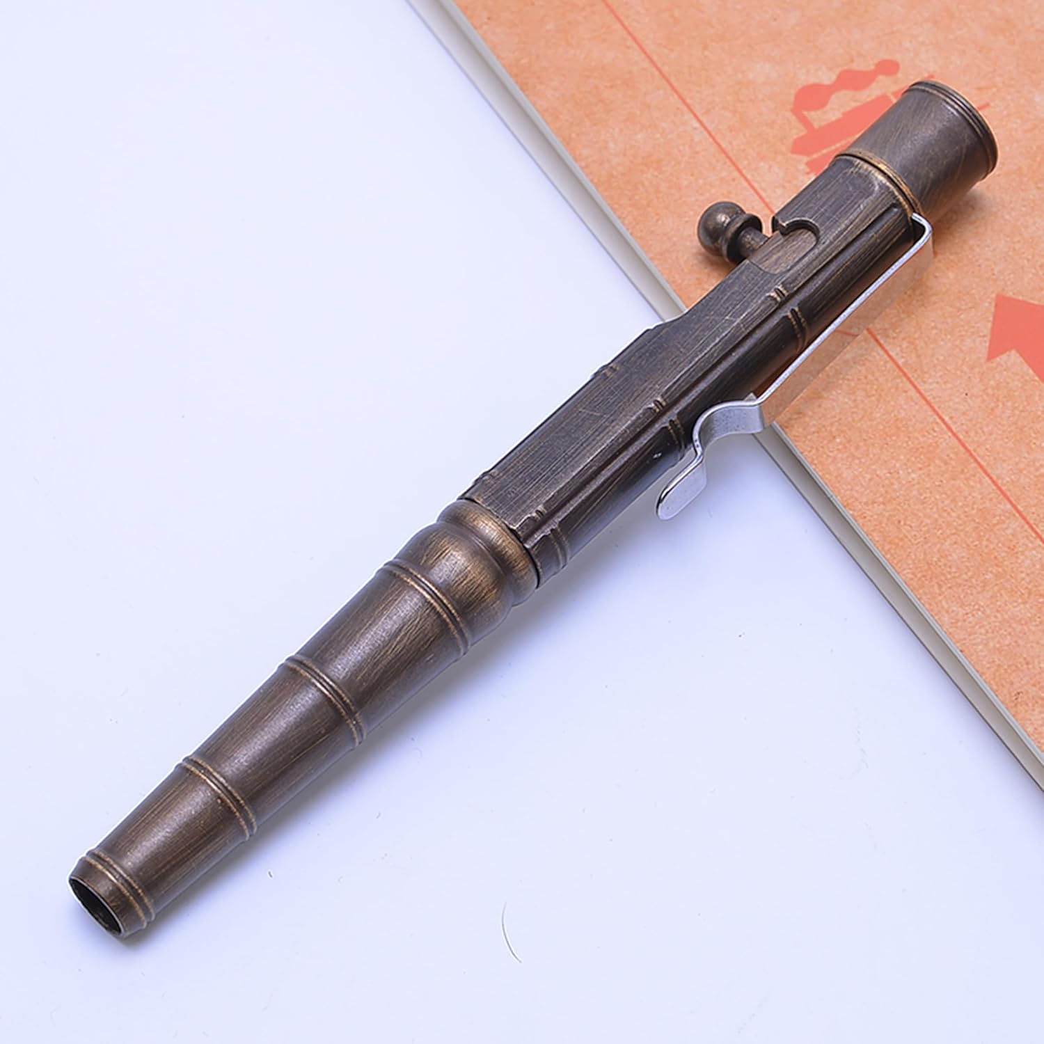 Bolígrafo personalizado con texto o logotipo, bolígrafo de latón con nodo de clip de metal para temblor, parkinson, artritis, oficina, EDC táctico