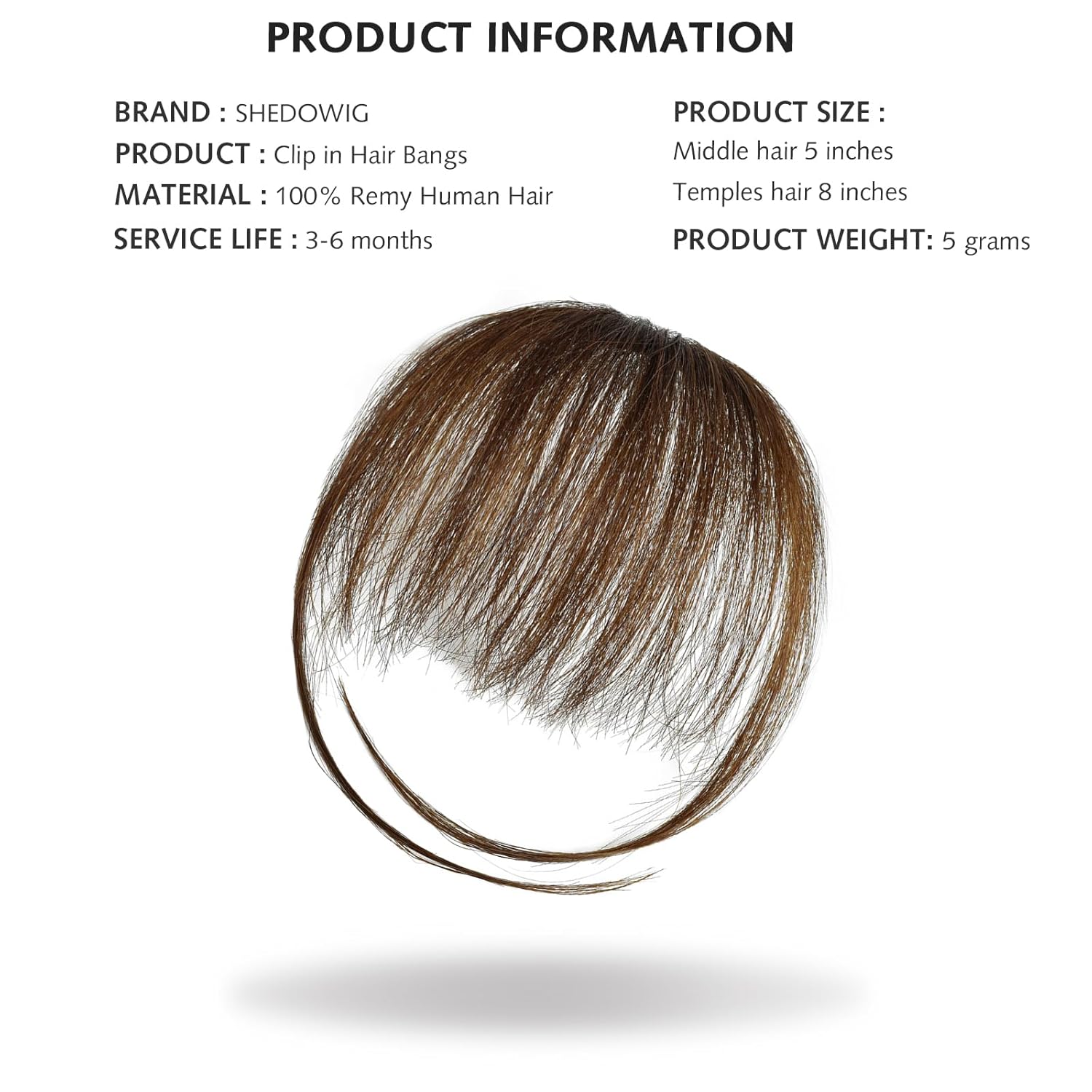 Flequillo con clip de cabello humano, extensiones de cabello humano con flecos frontales, flequillo francés con sienes