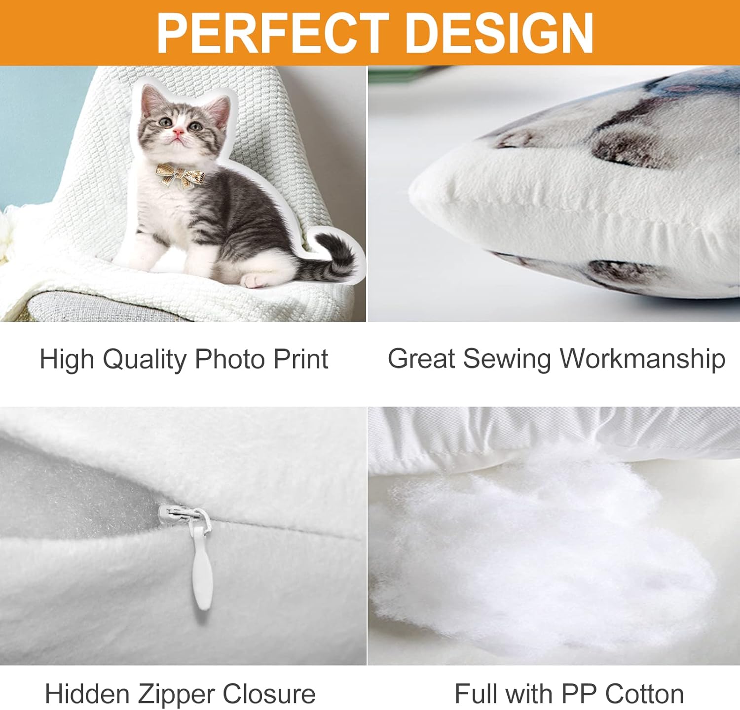 Almohada con foto personalizada, almohada personalizada para mascotas para Navidad, Acción de Gracias, Día de San Valentín, Halloween, bonito regalo
