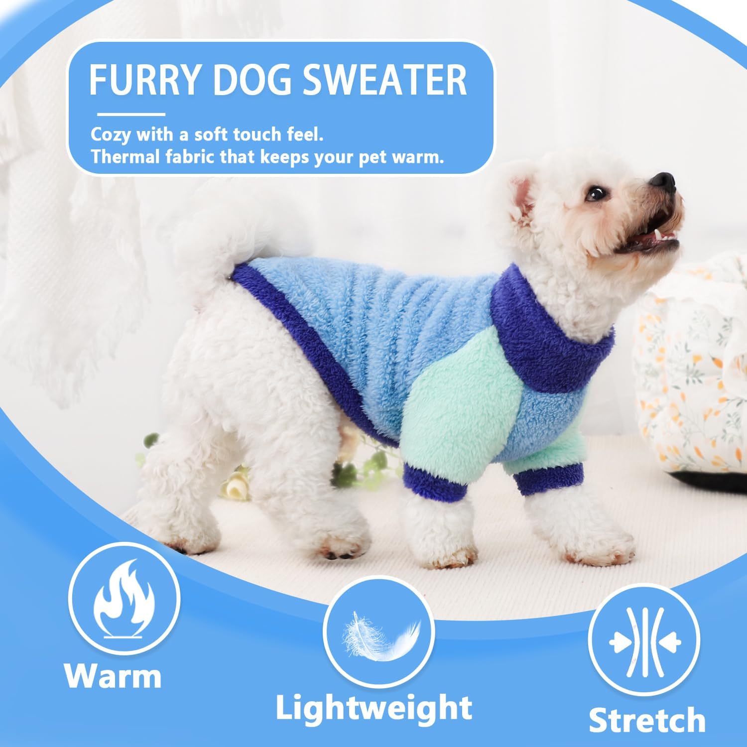 Ropa para perros pequeños, suéter de forro polar para perros pequeños, niñas y niños, ropa de invierno para perros pequeños, suéteres suaves y