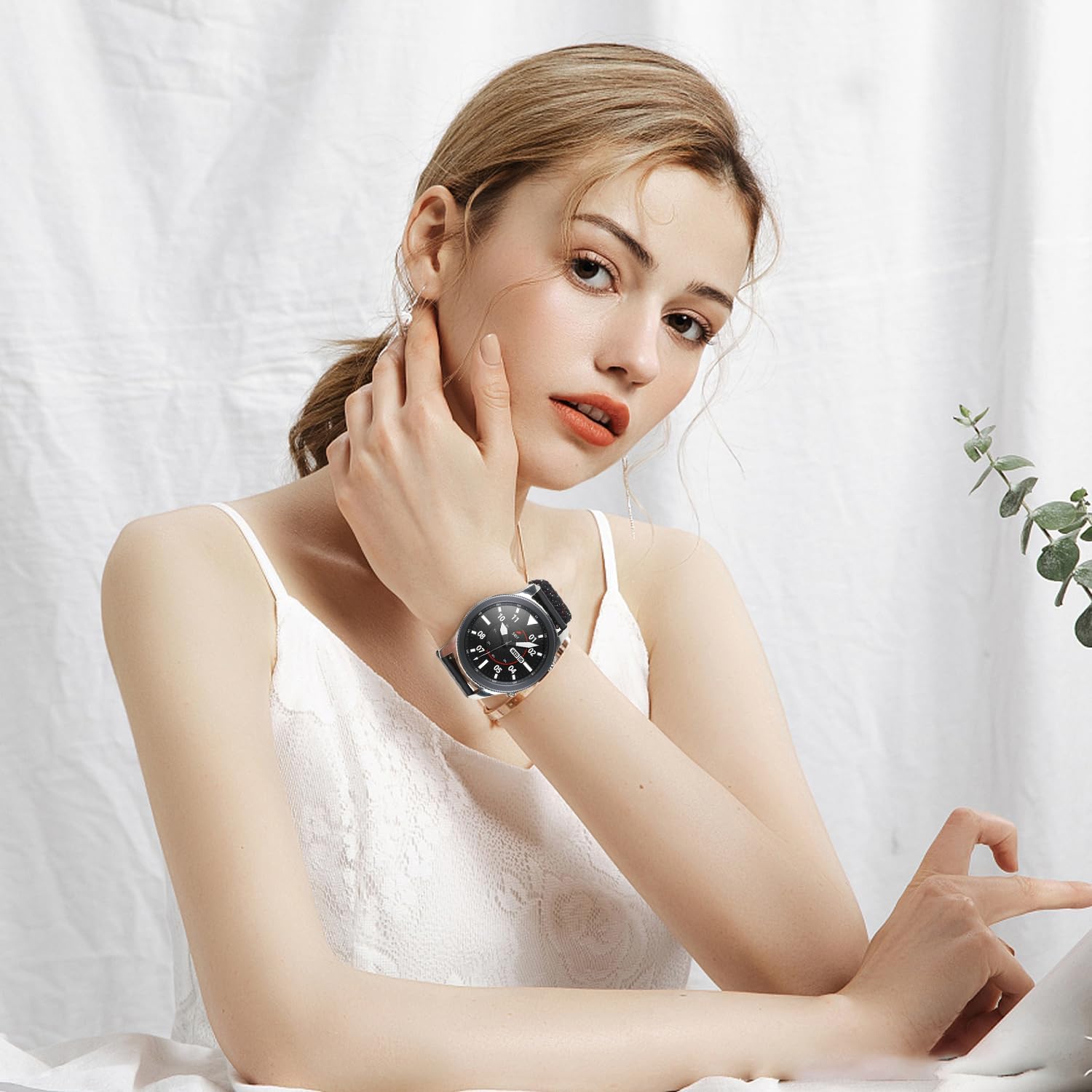 Correa de reloj trenzada de 0.866 in para Samsung Galaxy WatchGear S3Galaxy Watch 3, Garmin Vivoactive 4Forerunner 945, Huawei Watch GT, Amazfit GTR