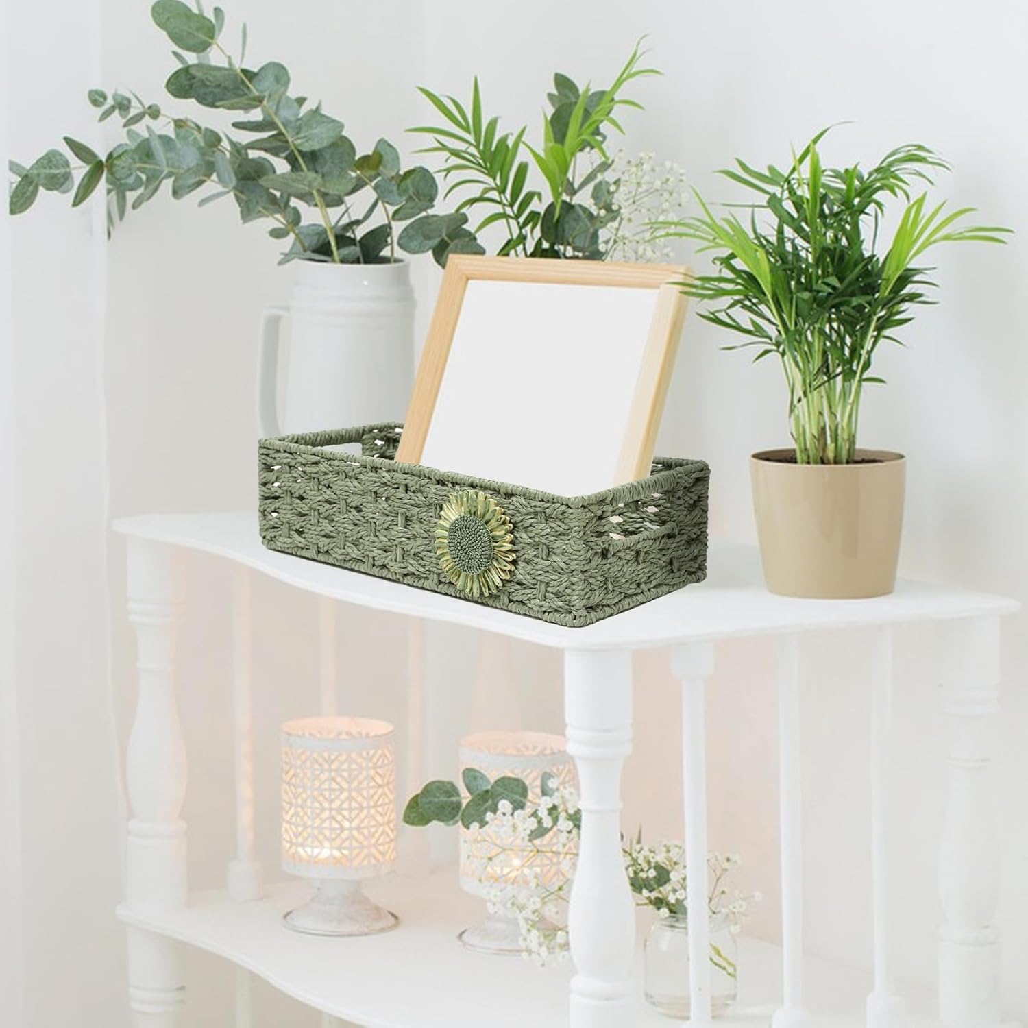 Cesta de papel higiénico para cesta de baño para organizar bandeja de baño para mostrador, cesta de almacenamiento para organizador de baño, color