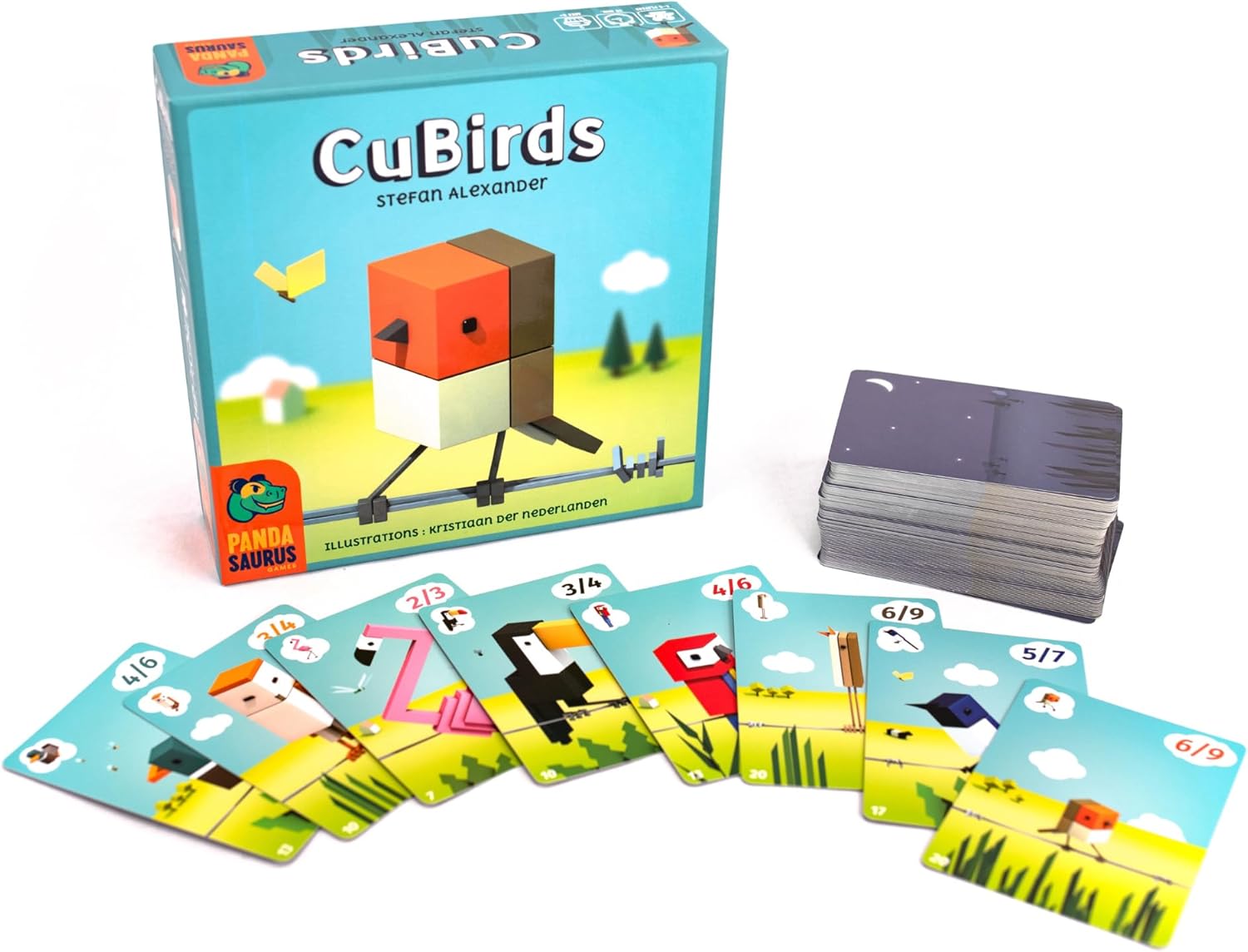 Pandasaurus Games CuBirds – Juego de cartas – Reúne y organiza pájaros para ganar! Juego de estrategia de construcción de rebaño, divertido juego