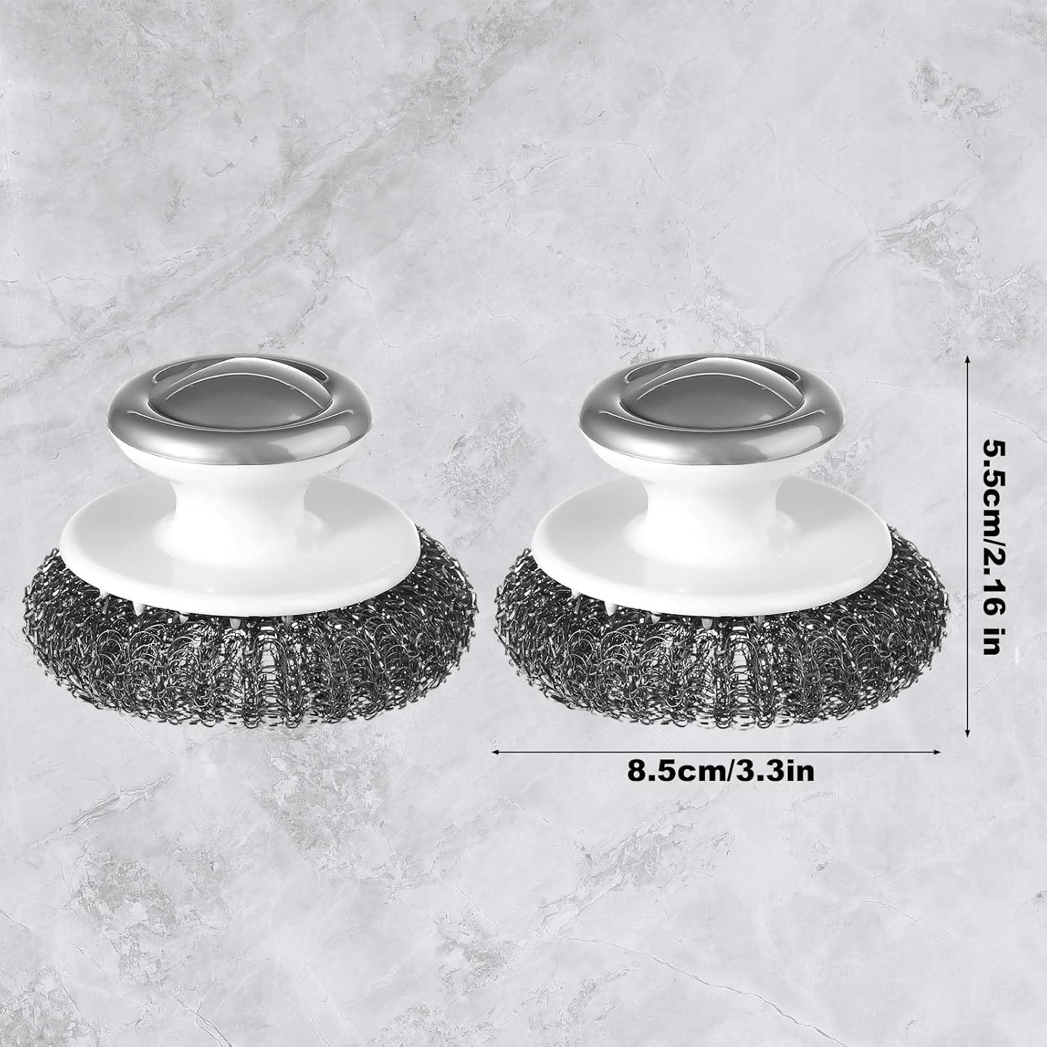 2 cepillos para lavar platos, limpiador de lana de acero inoxidable, cepillo de alambre con asa, cepillo de lavar platos para limpiar cocina,