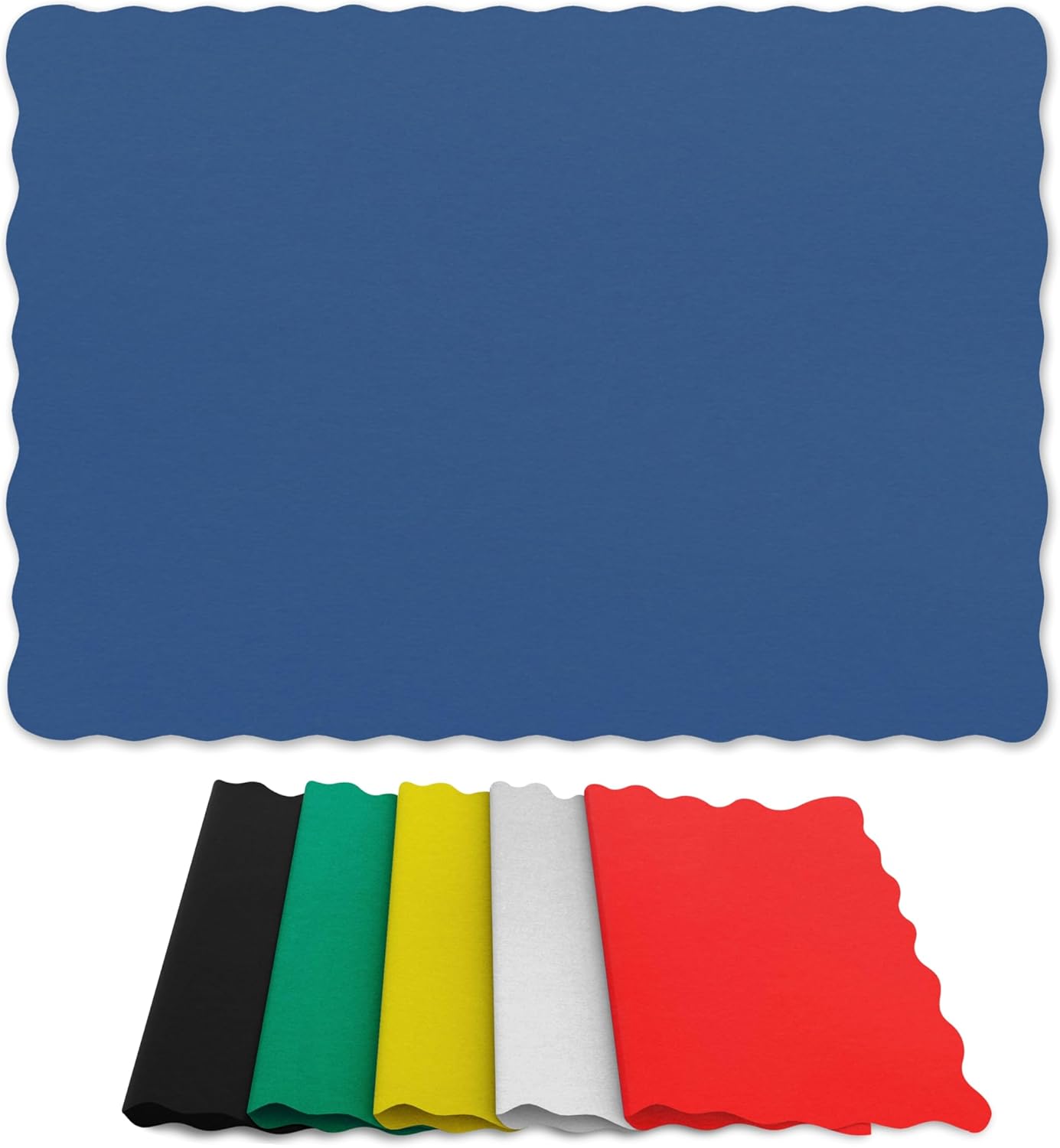 Manteles individuales de papel para mesa de comedor, desechables, bordes festoneados, ideales para fiestas y decoraciones de mesa de Navidad, 10 x