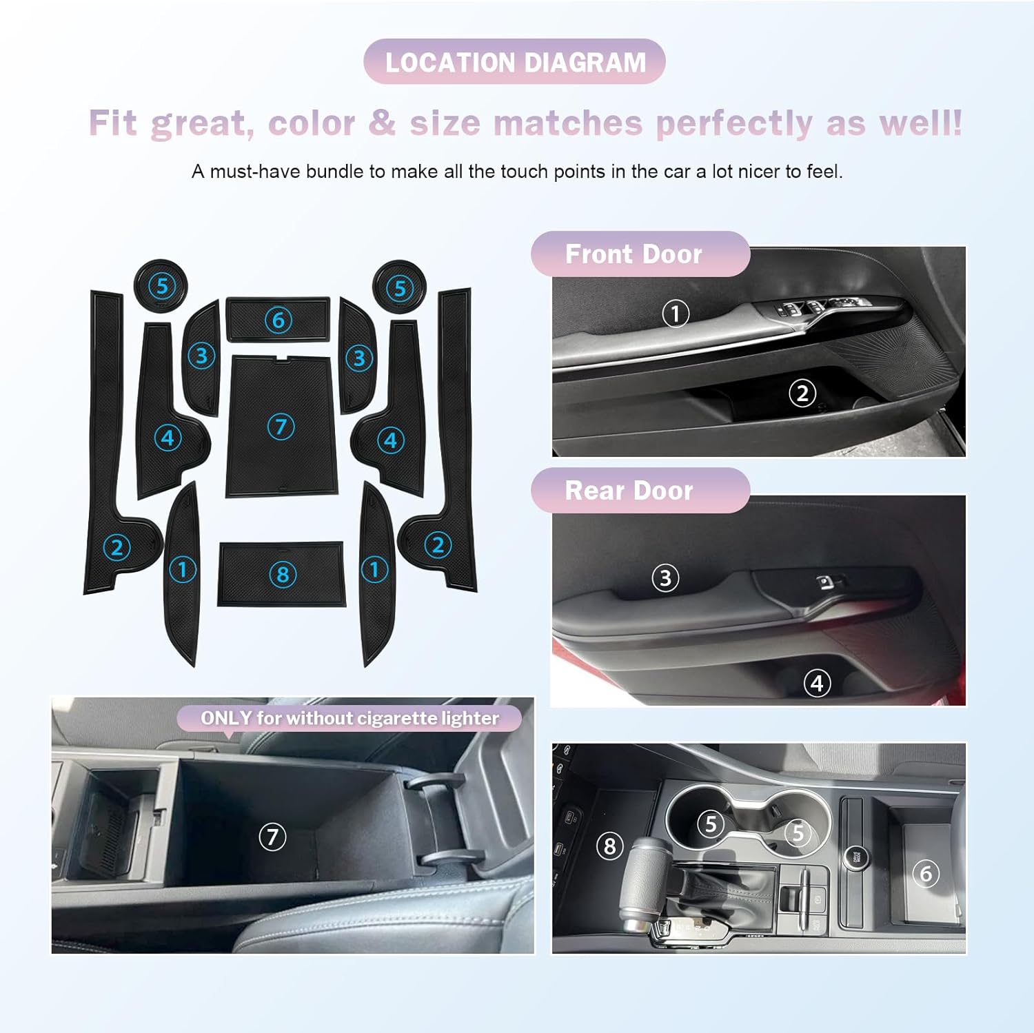 LUWU Alfombrillas para consola central Kia KIA K5 DL3 2023, 2021-2024 K5 GT Line portavasos 2023 2024 K5 LXLXSGTEX 2024 Accesorios para Kia K5 2024