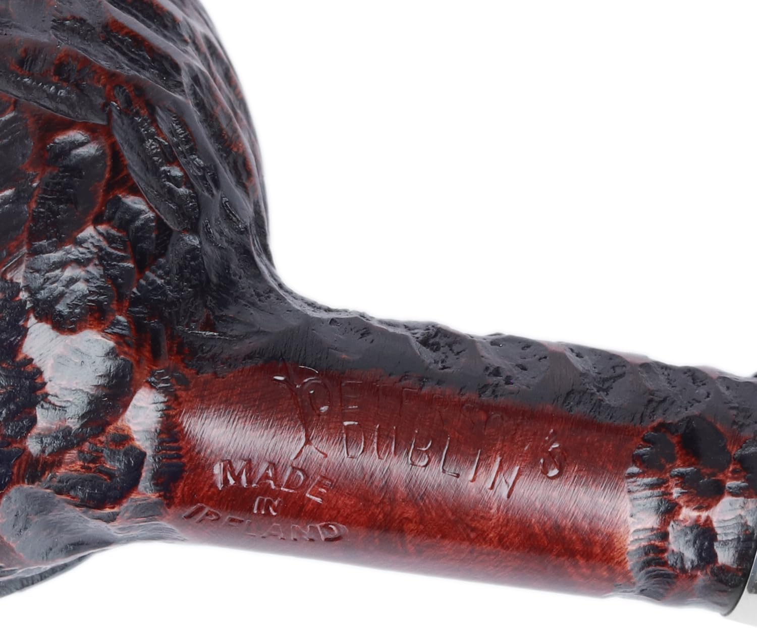 Peterson Pipes Junior Rusticated Canted Apple – Diseño vintage de pipa inglesa, pipa de tabaco pequeña hecha a mano, pipa de madera clásica de brezo