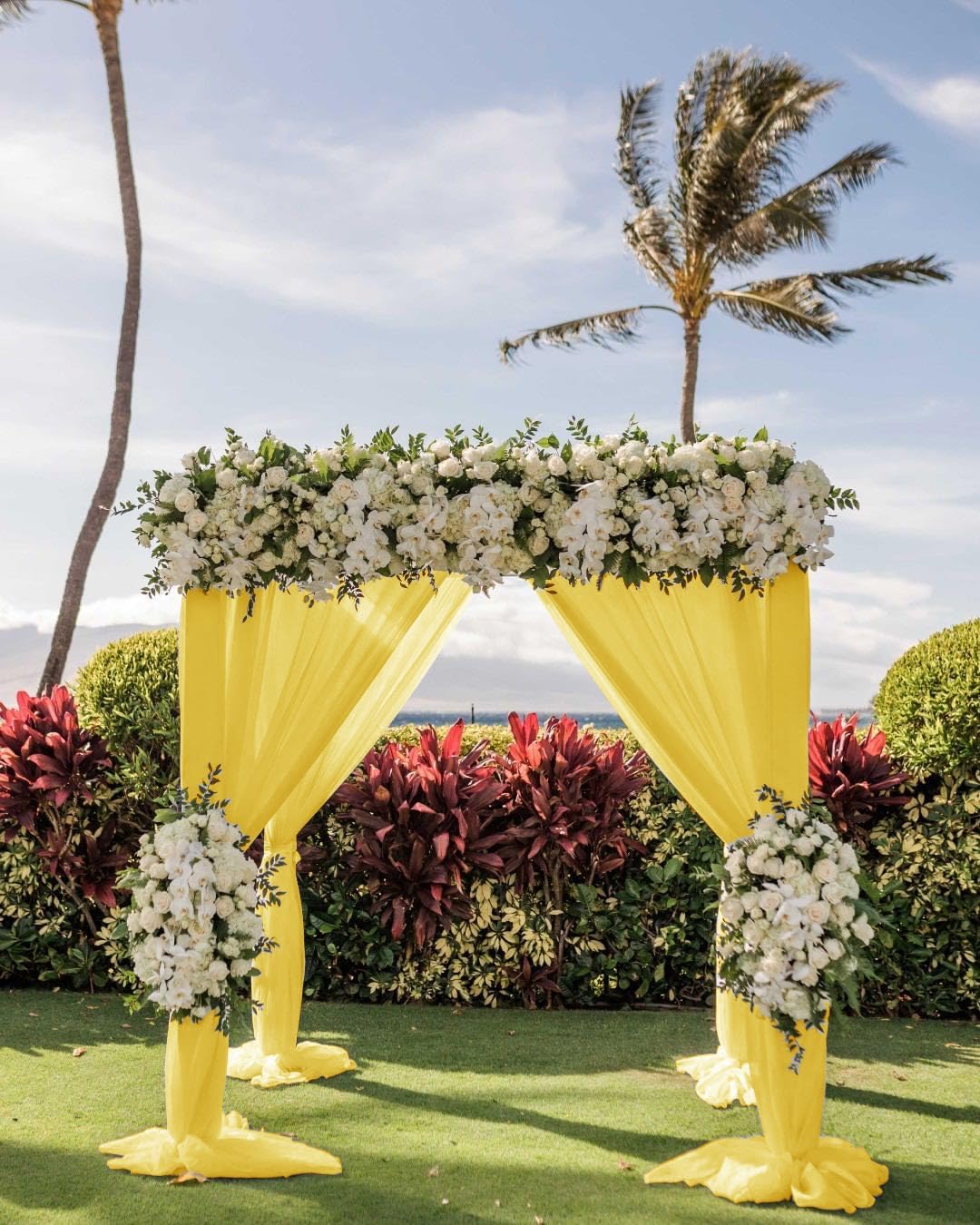 LINXTAR 1 panel de cortina amarilla para arco de boda, 6 yardas de largo y 30 pulgadas de ancho, cortinas de arco de boda para decoración de fiesta