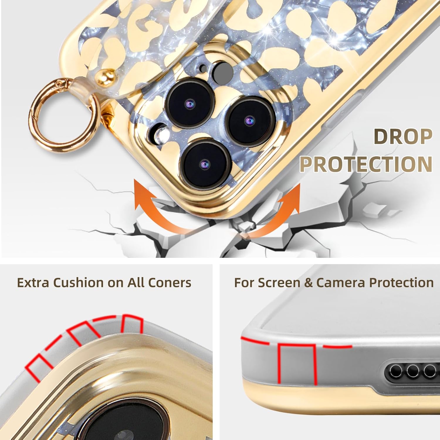 Funda para iPhone 13 Pro con función atril para Apple iPhone 13 Pro de 6.1 pulgadas (patrón de piel de leopardo)