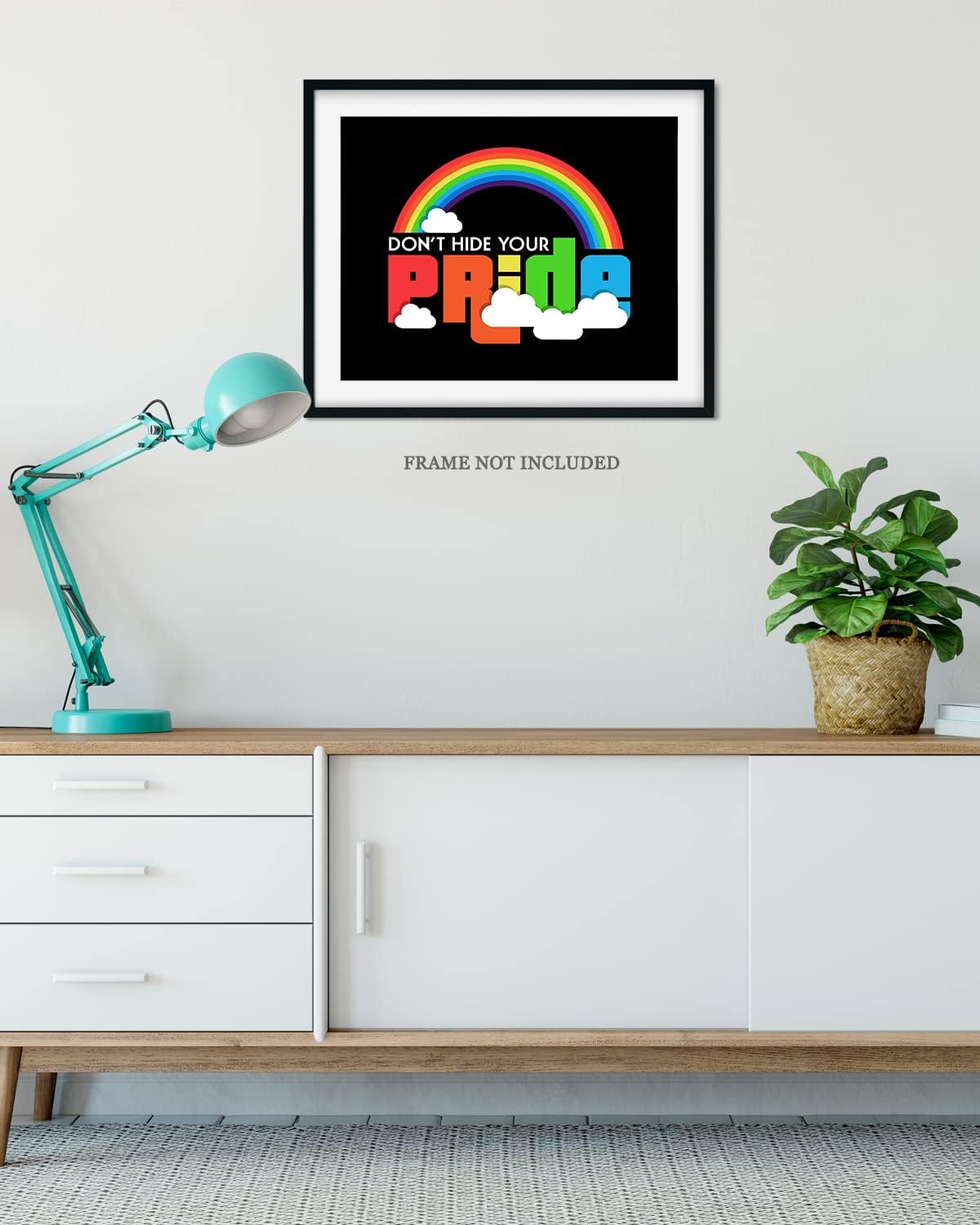 Don’t Hide Your Pride – Arte de pared de accesorios LGBTQ – Derechos LGBTQ – Decoración de orgullo gay – Regalos de orgullo LGBTQ – Señales de