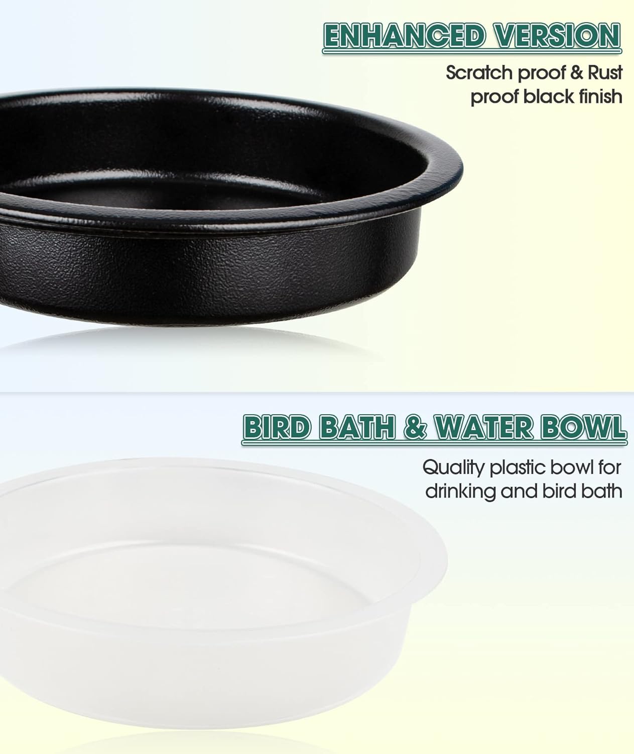 BOLITE Comedero para pájaros de cubierta para barandilla, comedero para pájaros de balcón para exterior, tres bandejas, versión mejorada, color negro
