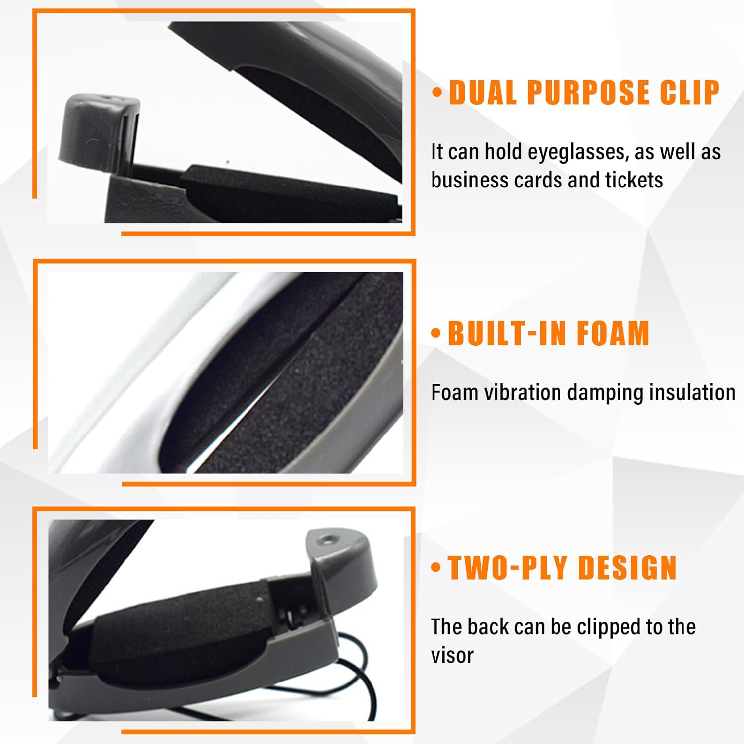 2 soportes para lentes de sol de automóvil, clip para colgar anteojos para visera solar de automóvil, clip para tarjetas de boletos, accesorios