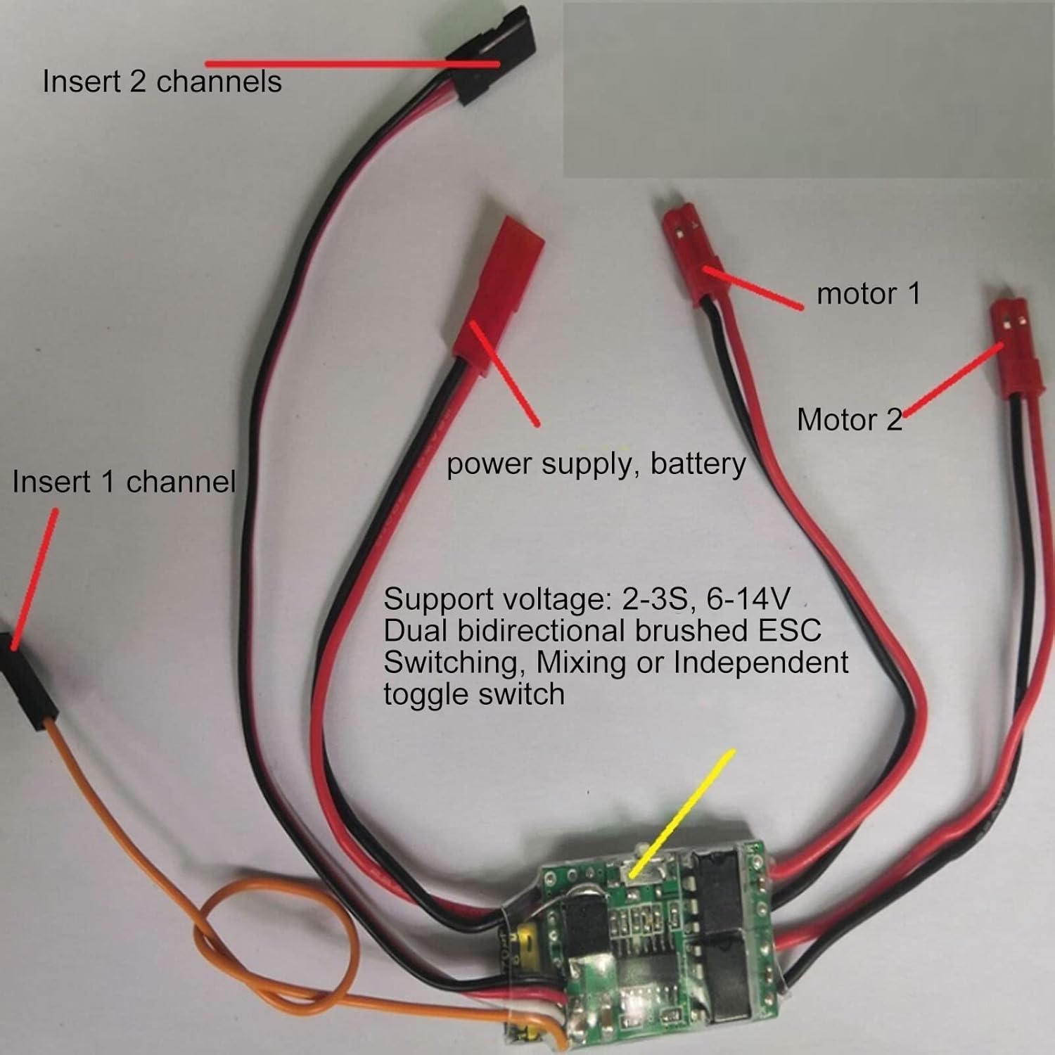 Reemplazo ESC cepillado RC, controlador de velocidad de motor cepillado RC Protección de pérdida de señal del acelerador para actualización