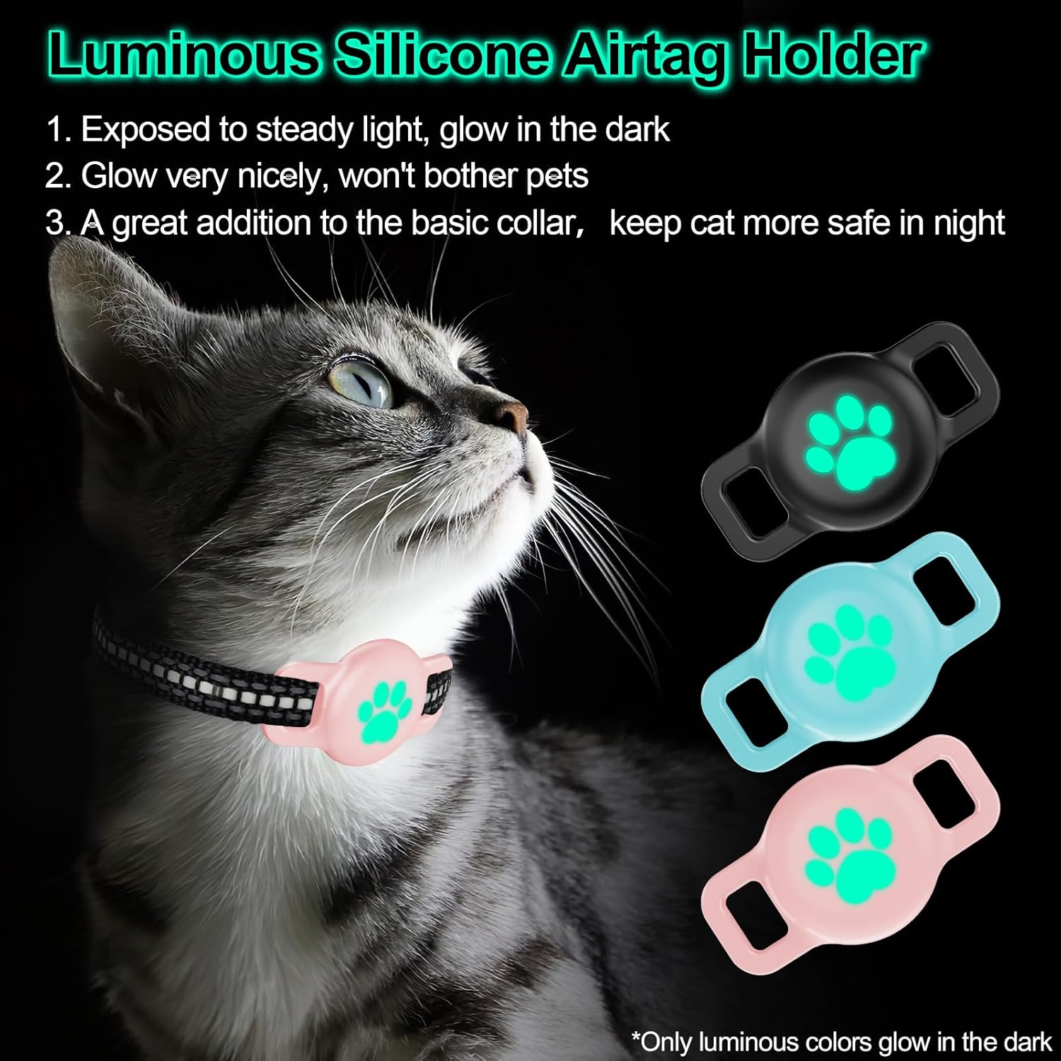 Soporte para Airtag para collar de gato para collar de gato, soporte protector para collar de perro Apple Airtag pequeño, paquete de 2 fundas