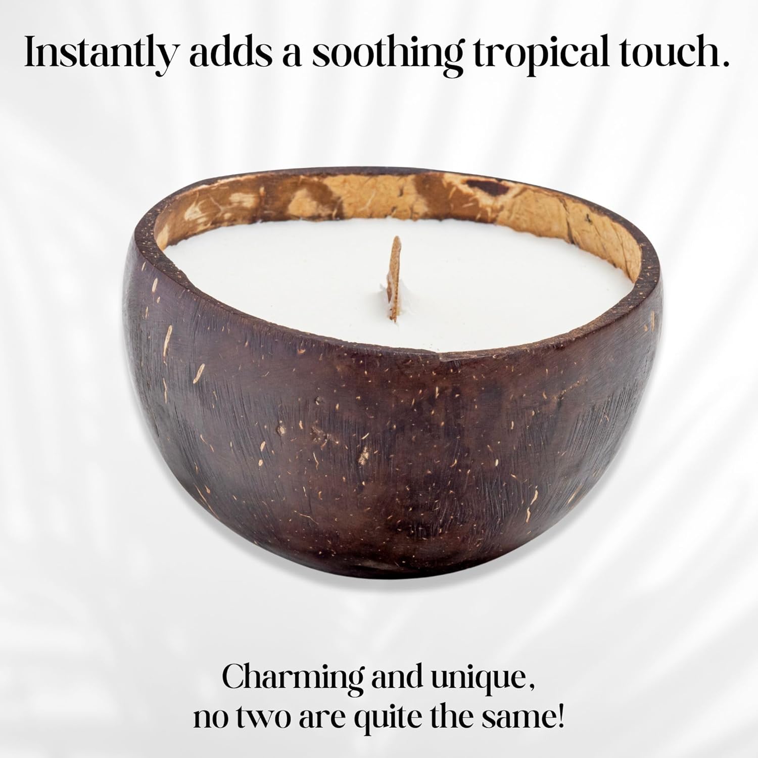 Frezco Vela de coco 2 unidades Cera de soja perfumada de vainilla, fabricada con cáscaras de coco recuperadas, mecha de madera, ecológica, más de 40